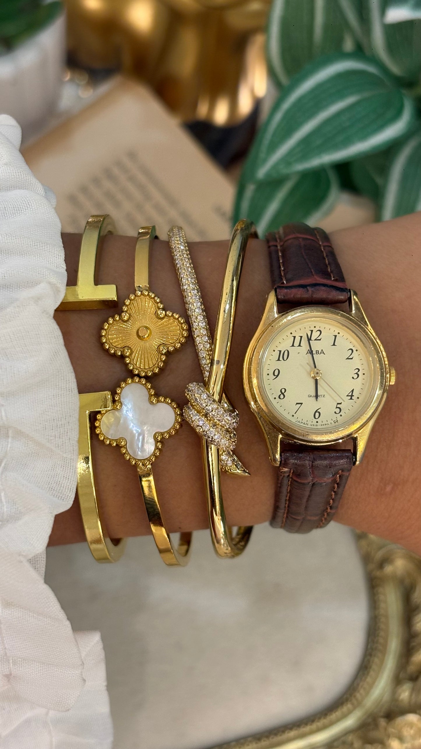 Vintage Alba by Seiko Watch in Brown Leather Straps