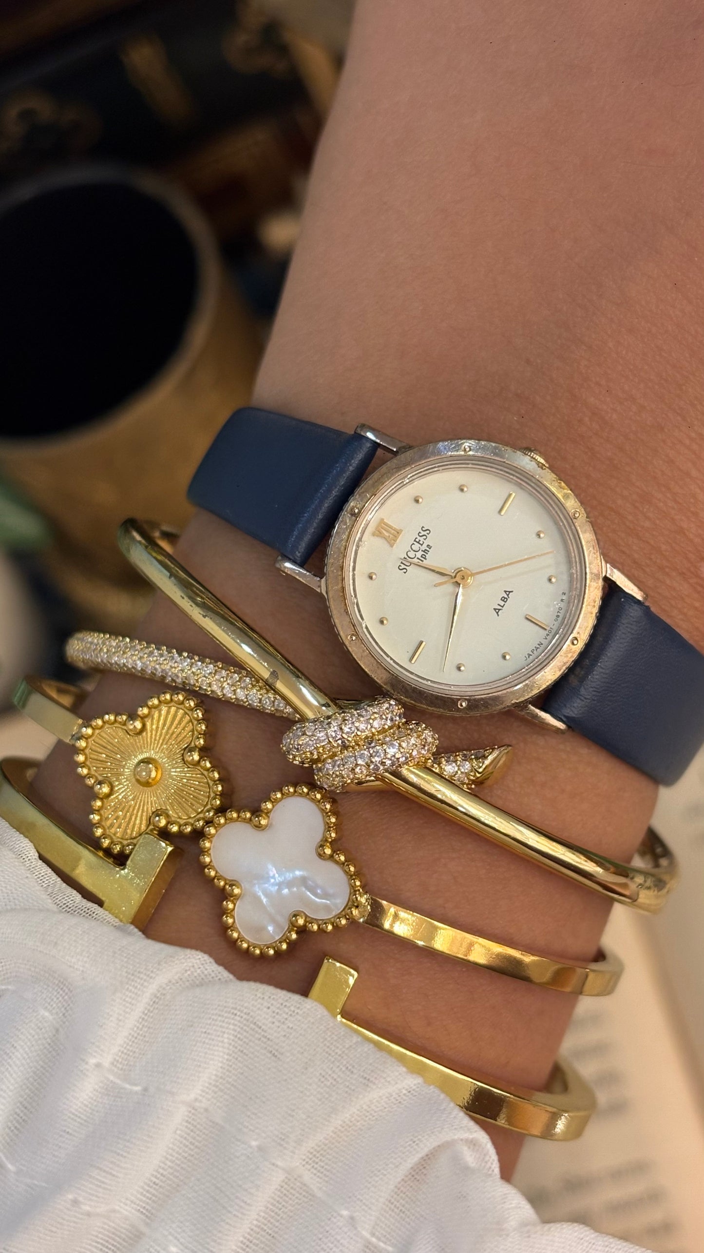 Vintage Success Alba by Seiko Watch in Blue Leather Straps