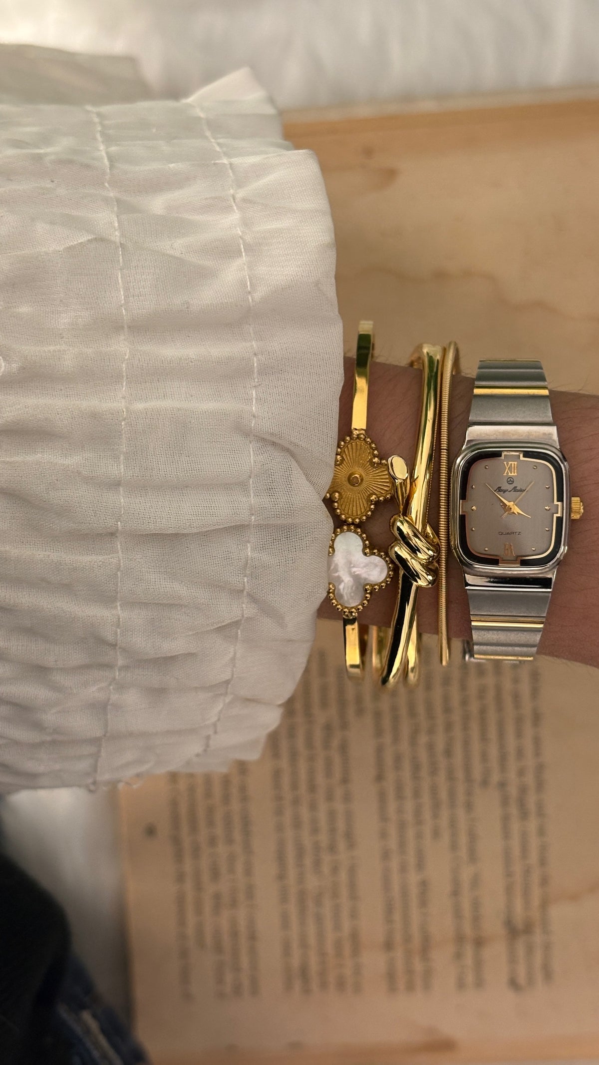 Vintage Mavy Maison Tank Watch in Two-Tone Quartz