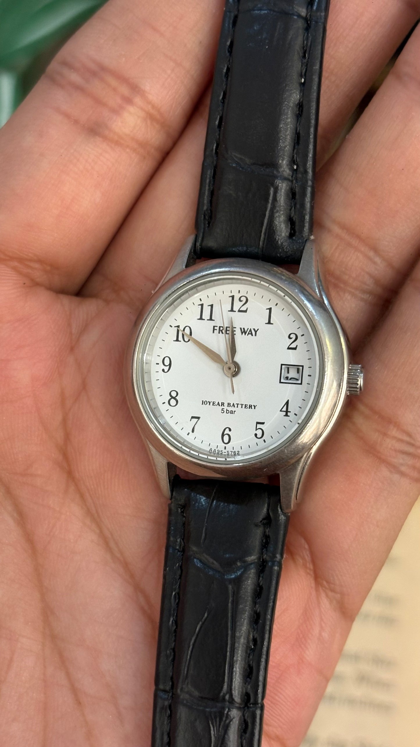 Vintage Free Way by Citizen Watch in Black Leather Straps