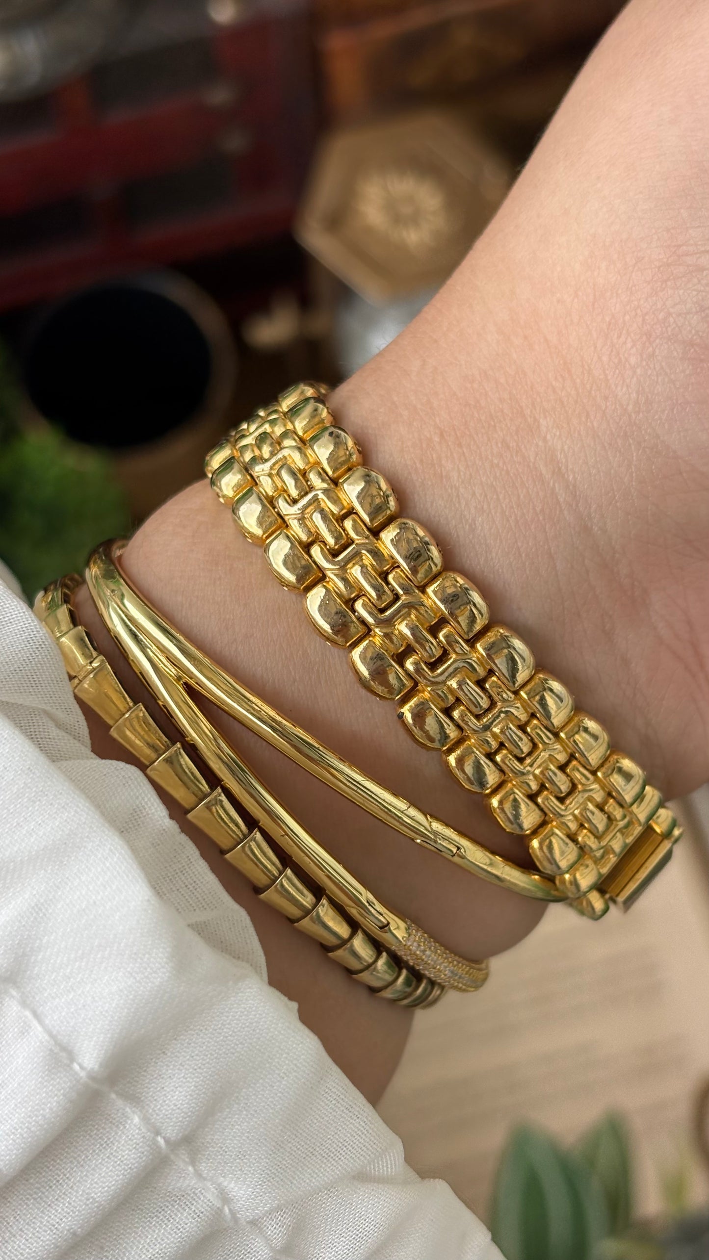 Vintage Jordache Rhinestone Indices Watch in Gold Quartz