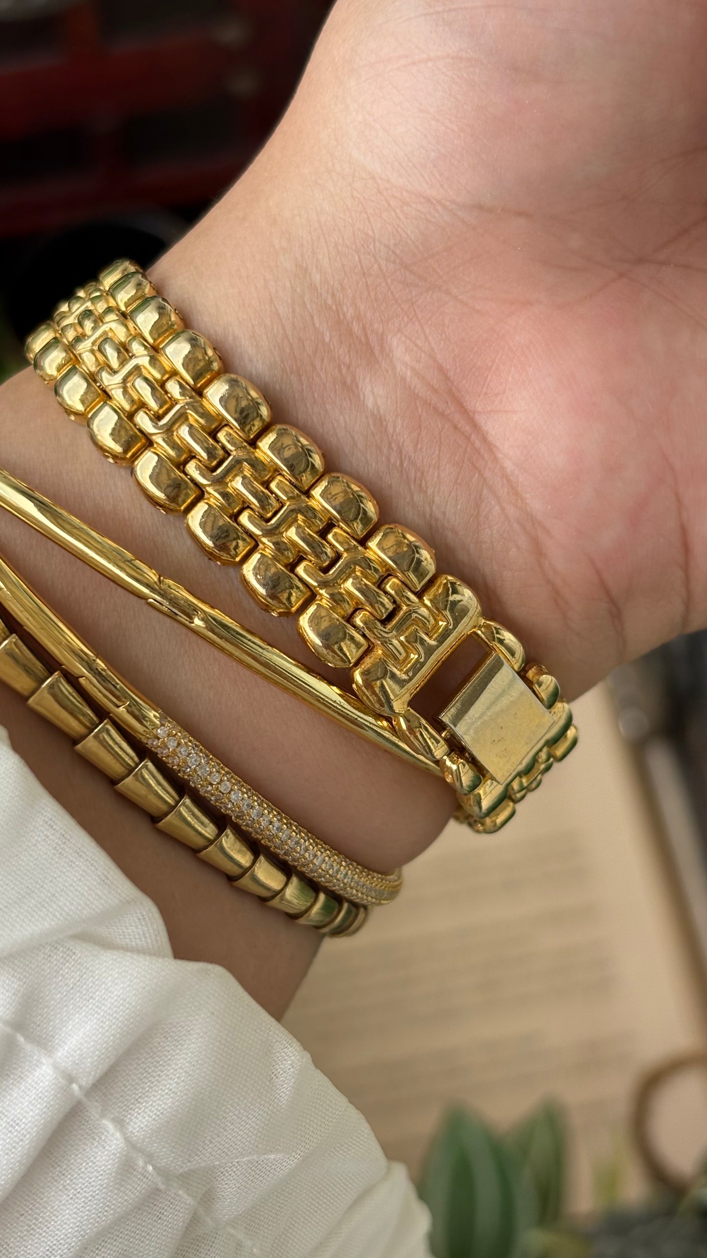 Vintage Jordache Rhinestone Indices Watch in Gold Quartz