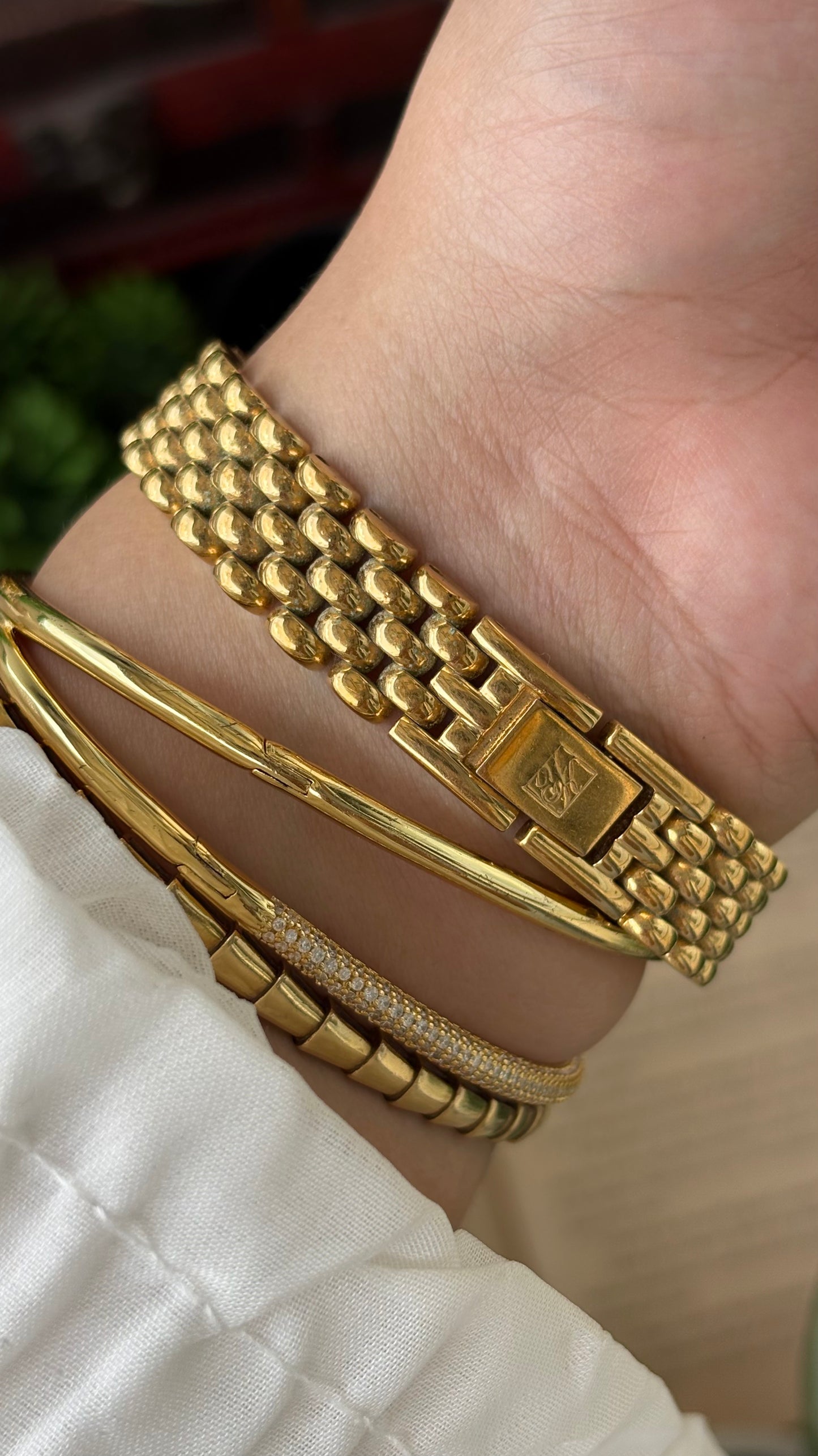 Rare Vintage Yumiko Kimijima Rhinestone Bezel Watch in Gold Tone Quartz