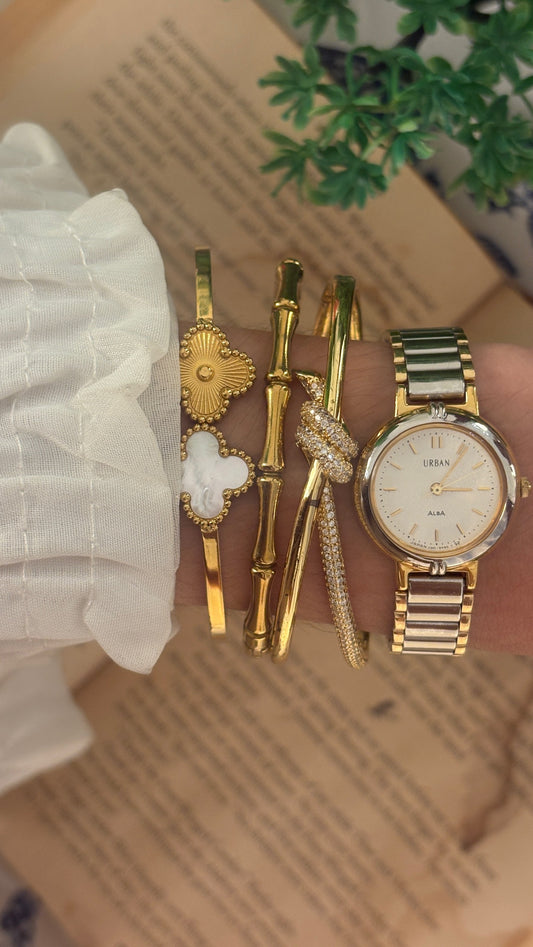 Vintage Urban Alba by Seiko Minimalist Watch in Two-Tone Quartz