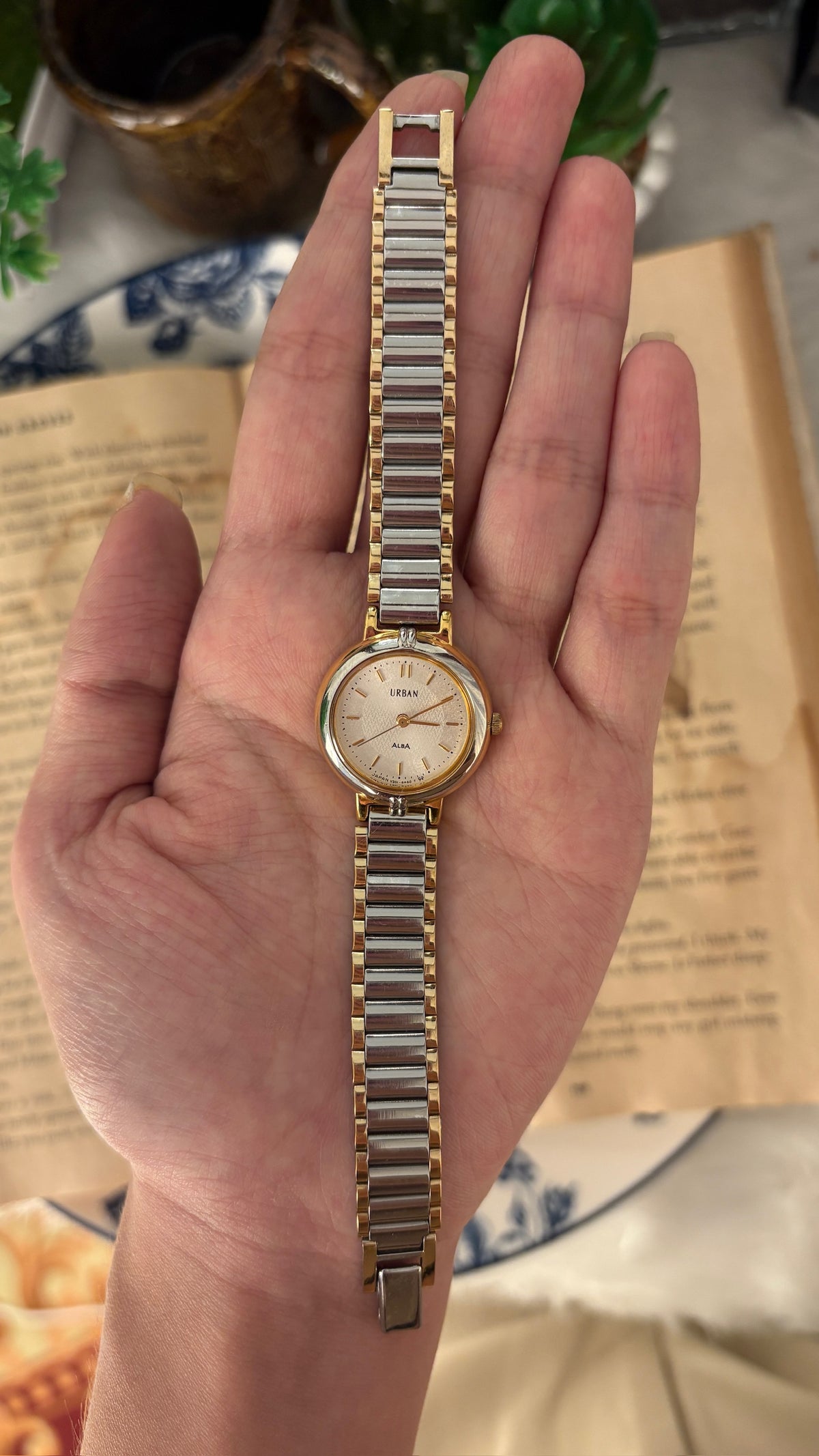 Vintage Urban Alba by Seiko Minimalist Watch in Two-Tone Quartz