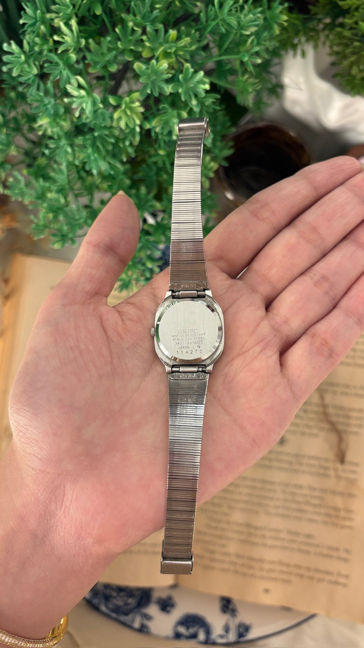 Rare Vintage Seiko Television Style Dial Tank Watch in Silver Tone Quartz
