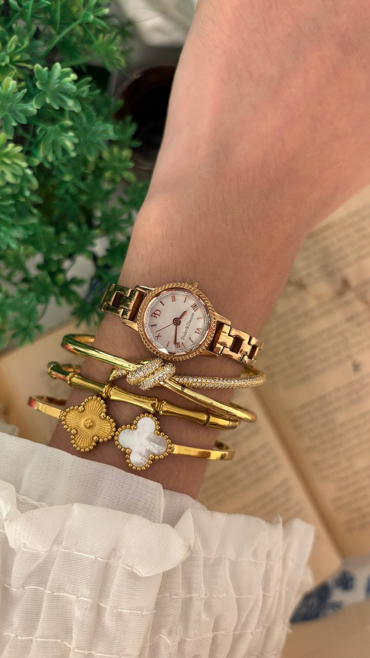 Rare Vintage Pinky & Dianne Bracelet Watch in Rose Gold Tone Quartz