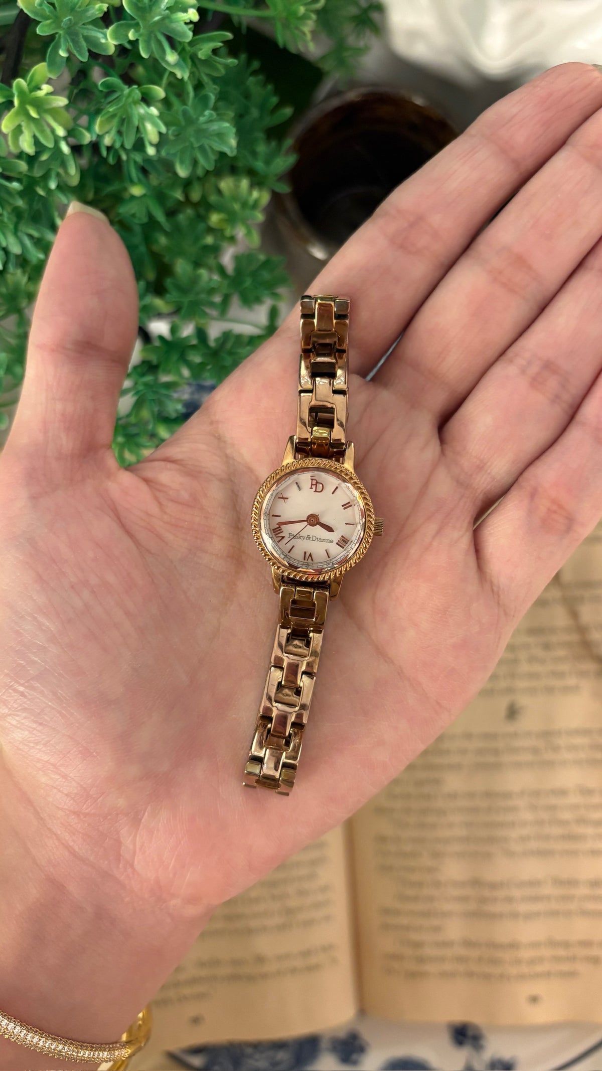 Rare Vintage Pinky & Dianne Bracelet Watch in Rose Gold Tone Quartz