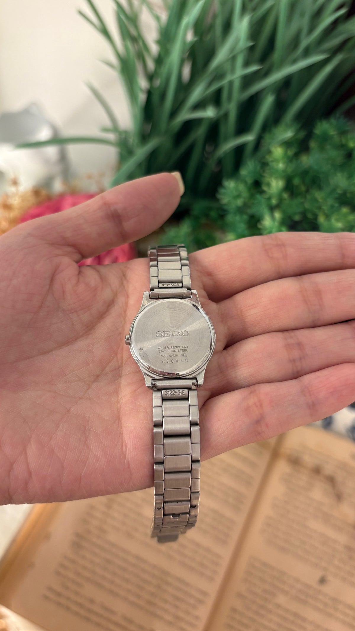 Vintage Seiko Stripes Dial Watch in Silver Tone Quartz