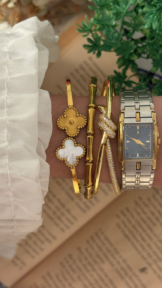 Vintage Romanette Blue Dial Tank Watch in Two-Tone Quartz
