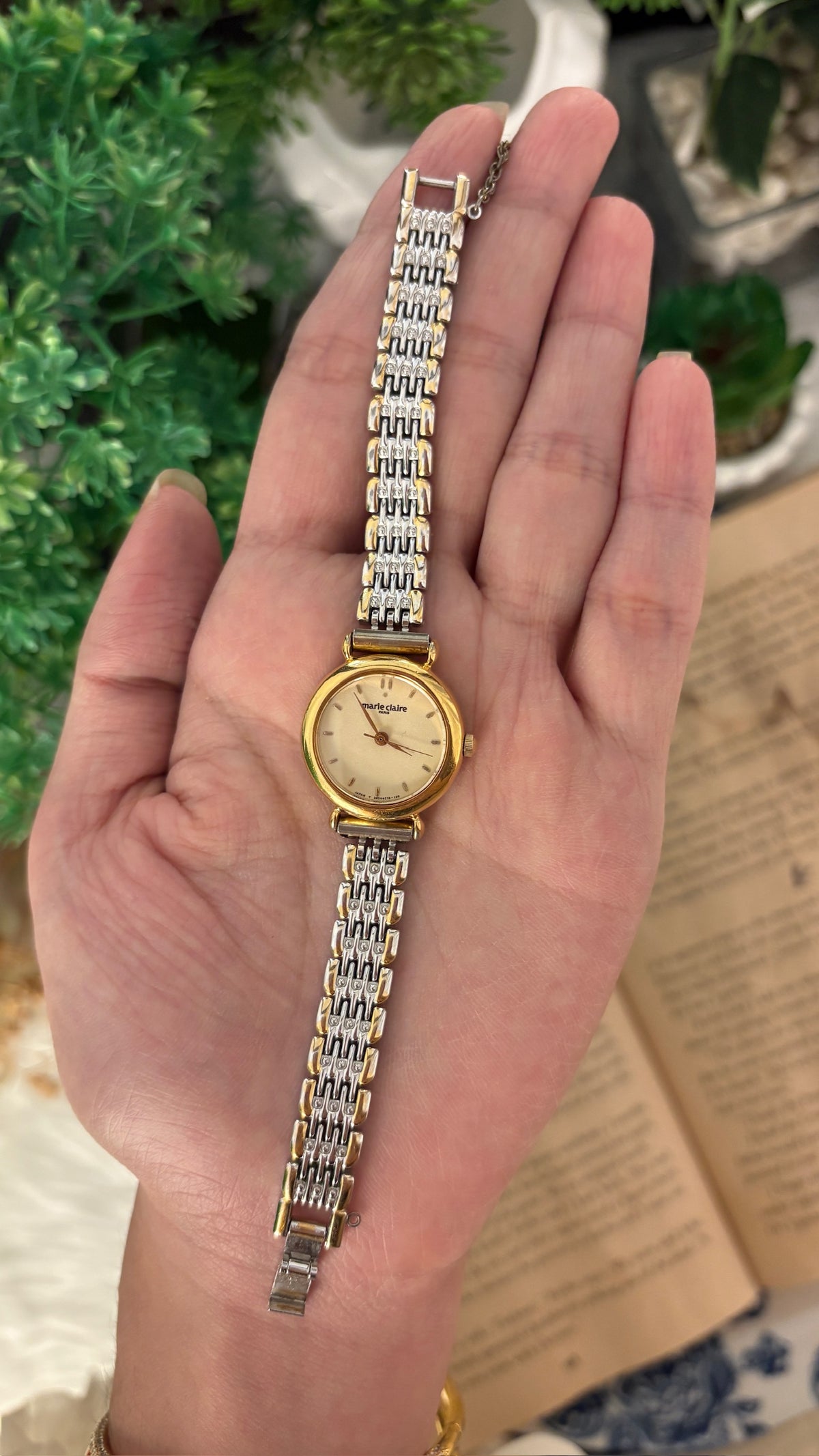 Vintage Marie Claire Classic Bracelet Watch in Two-Tone Quartz