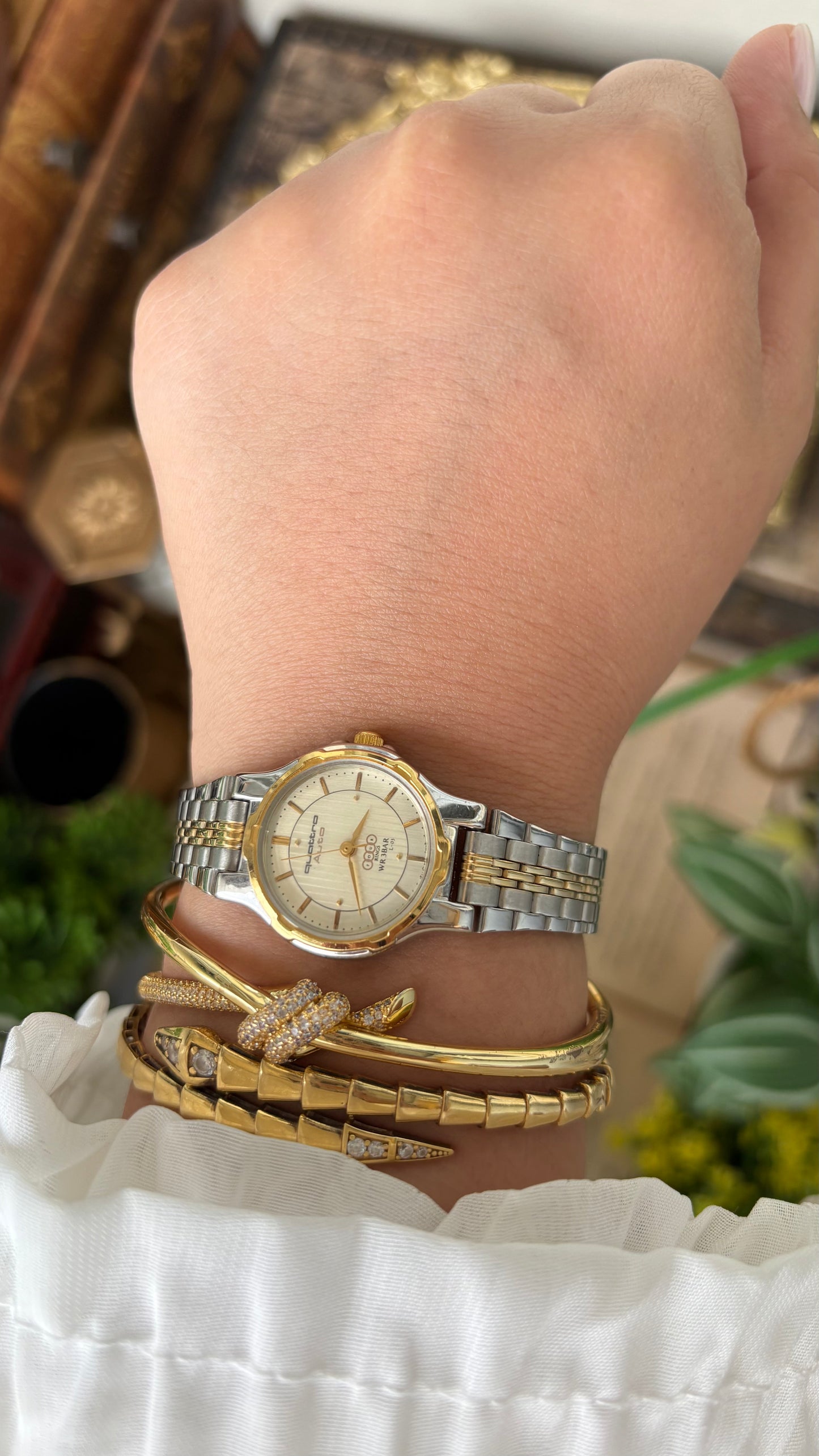 Vintage Quattro Auto Audi Watch in Two-Tone Quartz