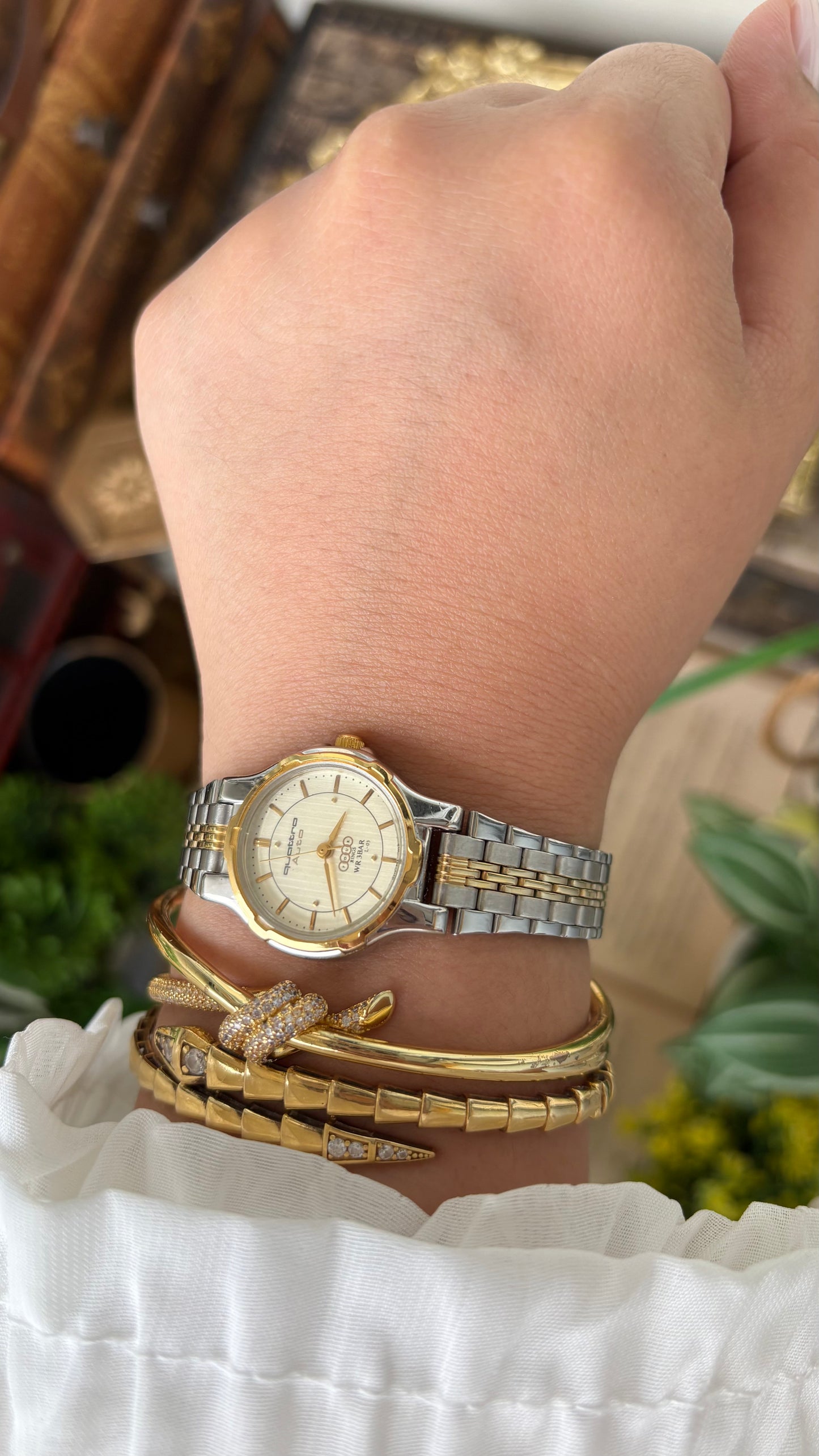 Vintage Quattro Auto Audi Watch in Two-Tone Quartz