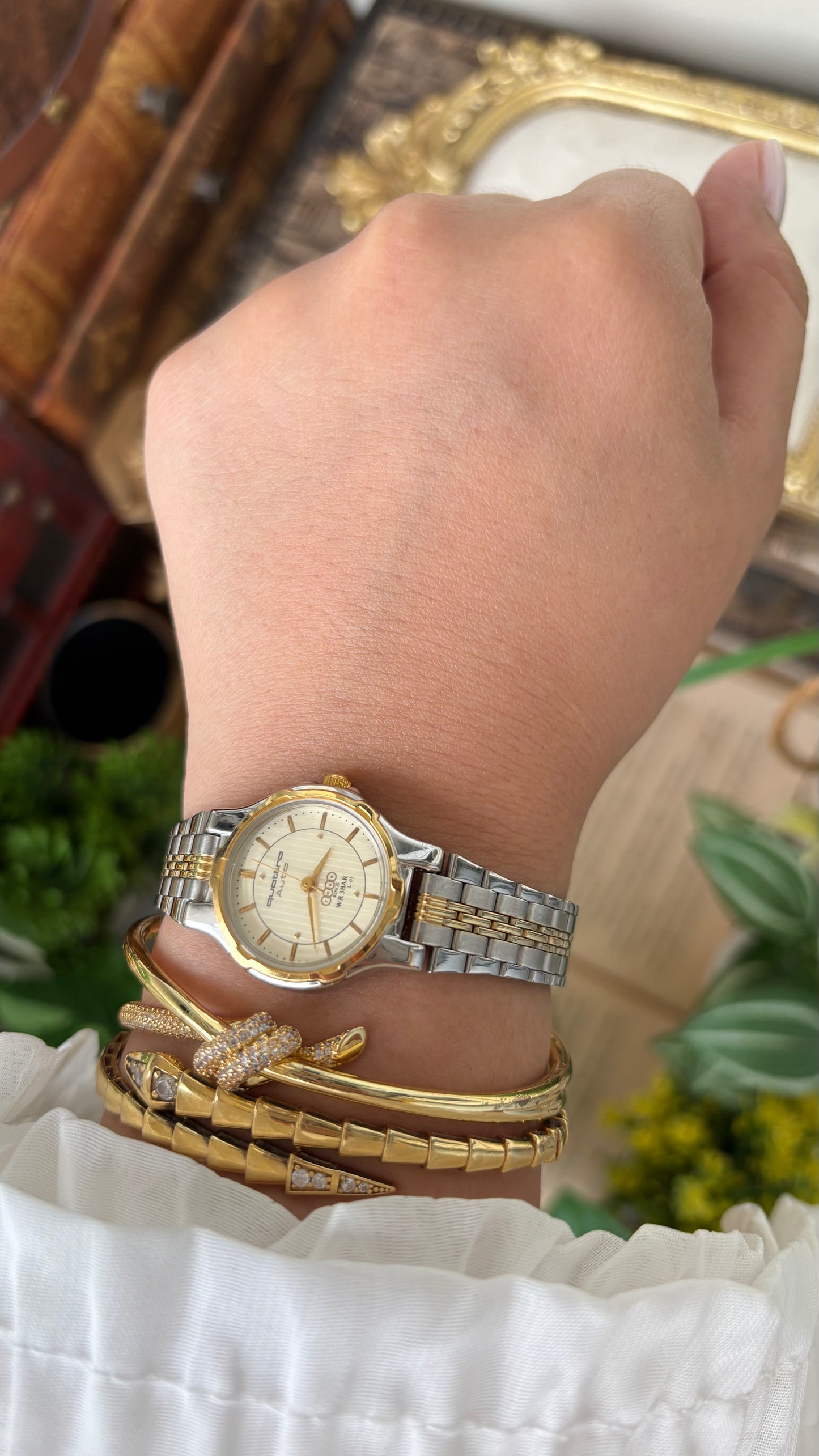 Vintage Quattro Auto Audi Watch in Two-Tone Quartz