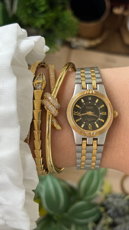 Vintage Klaeuse Diamond Watch in Two-Tone Quartz