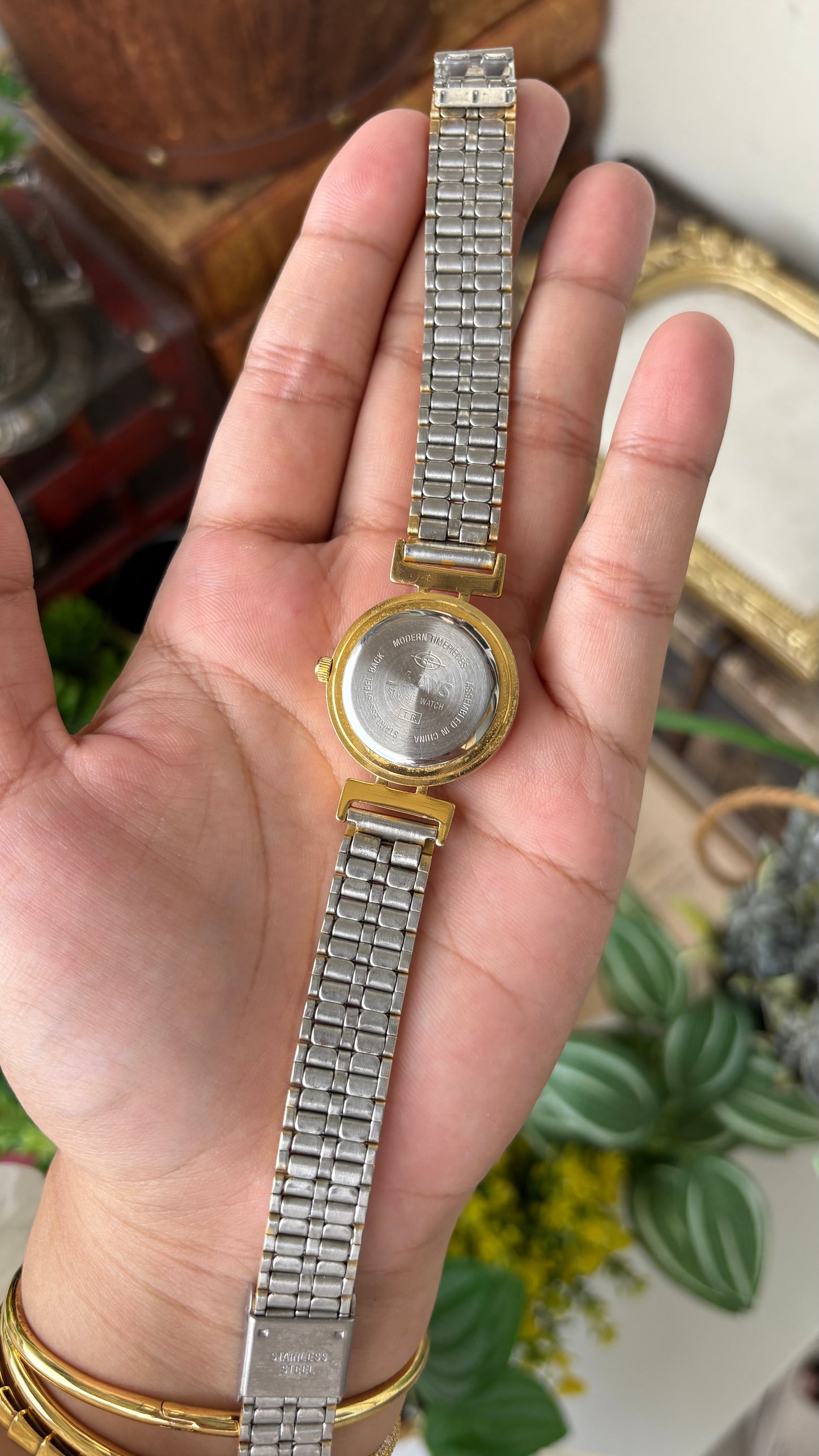 Vintage Lamue Watch in Two-Tone Mother of Pearl Dial Quartz