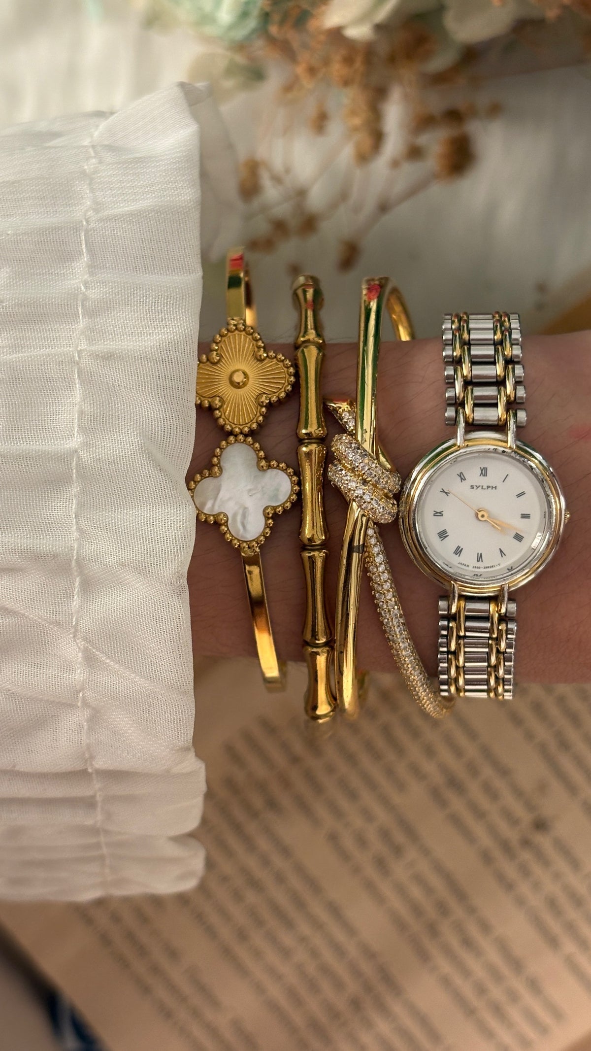 Rare Vintage Sylph Citizen Rail Motif Watch in Two-Tone Quartz