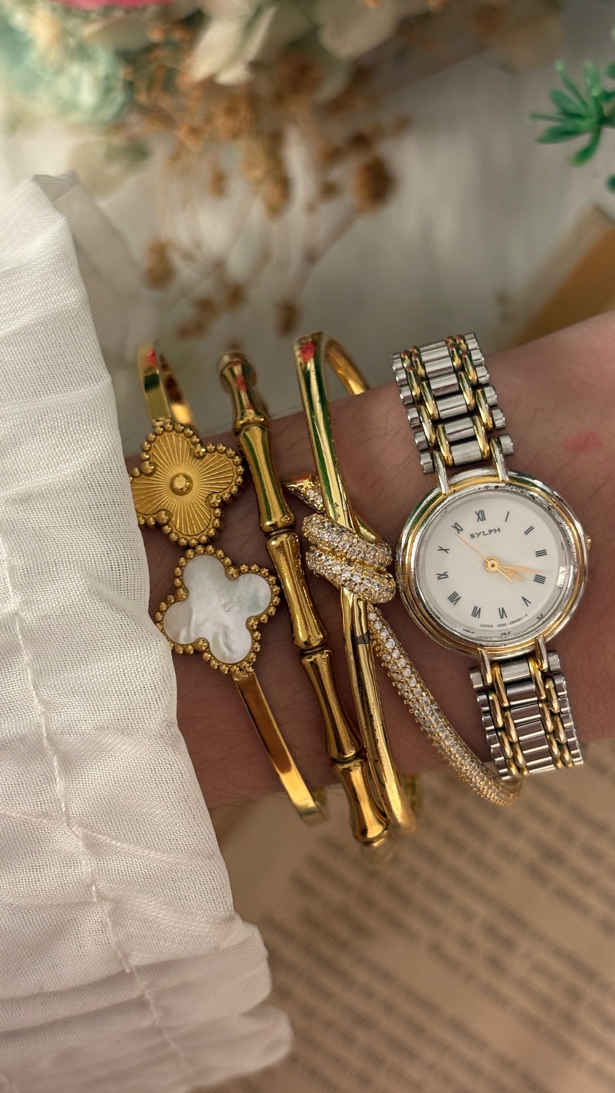 Rare Vintage Sylph Citizen Rail Motif Watch in Two-Tone Quartz