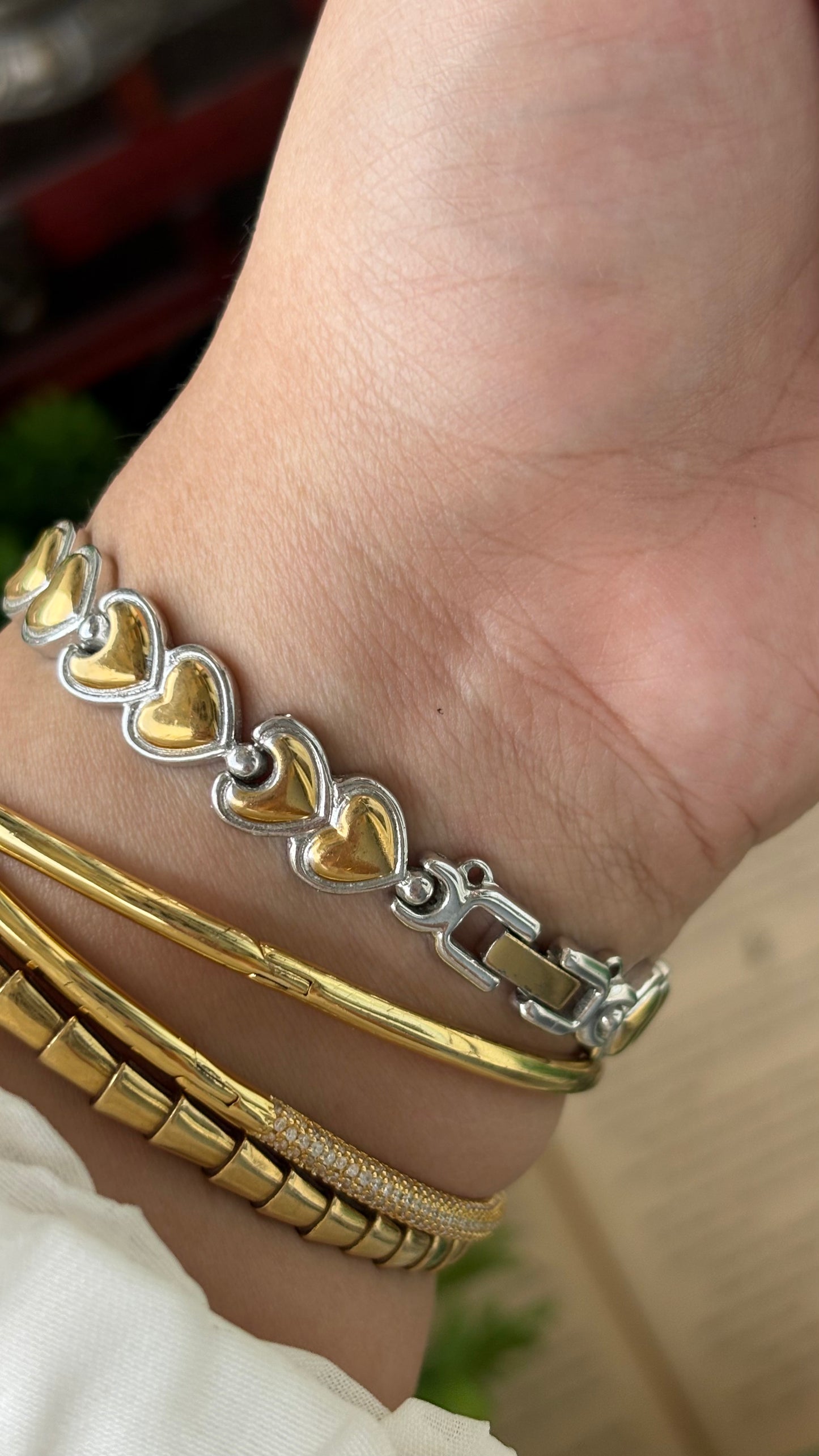 Vintage Jupiter by Orient Seiko Heart Bracelet Watch in Two-Tone Quartz