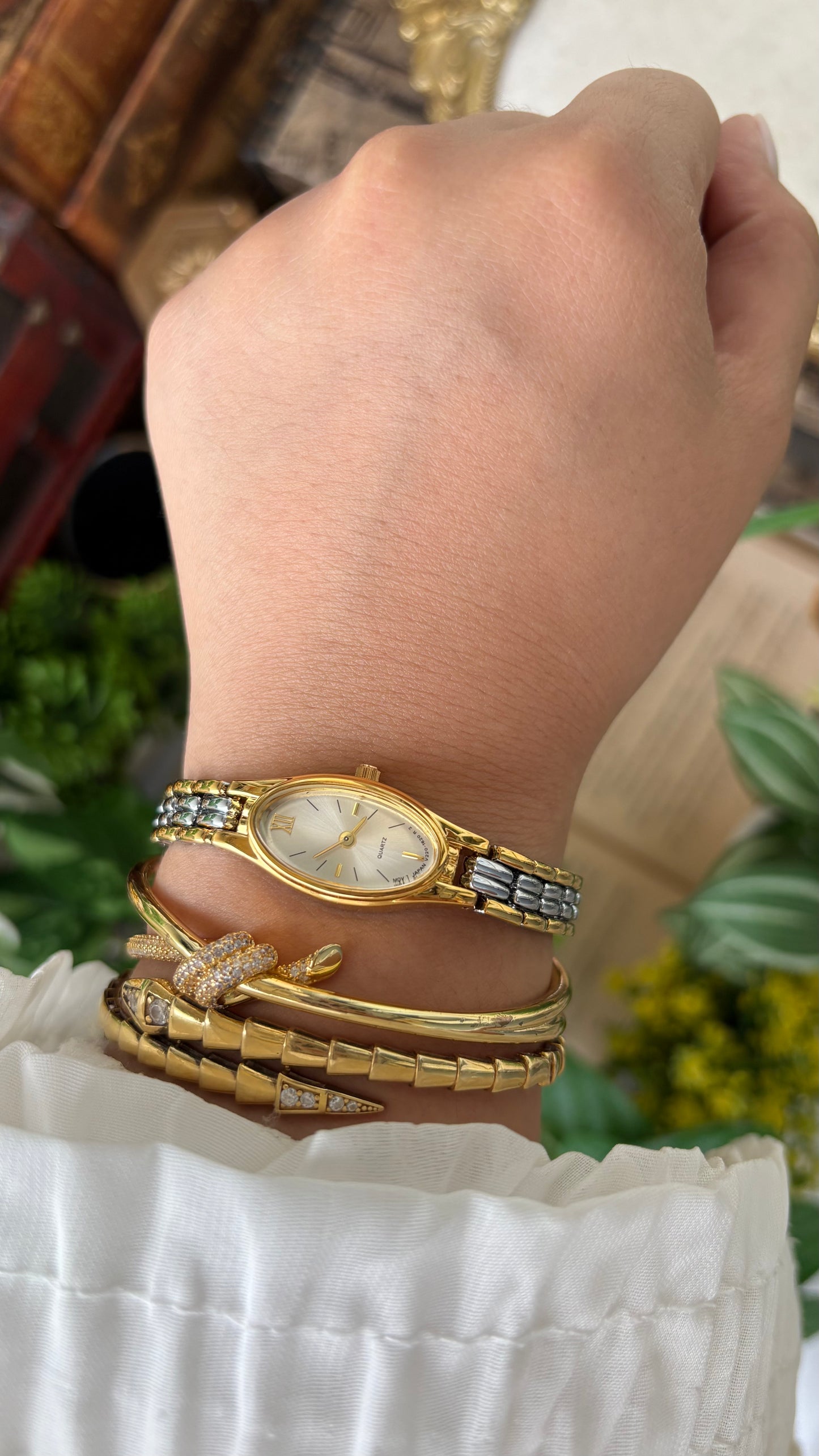 Extremely Rare Vintage Omedly Watch in Two-Tone Slim Oval Dial Seiko Inspired Quartz