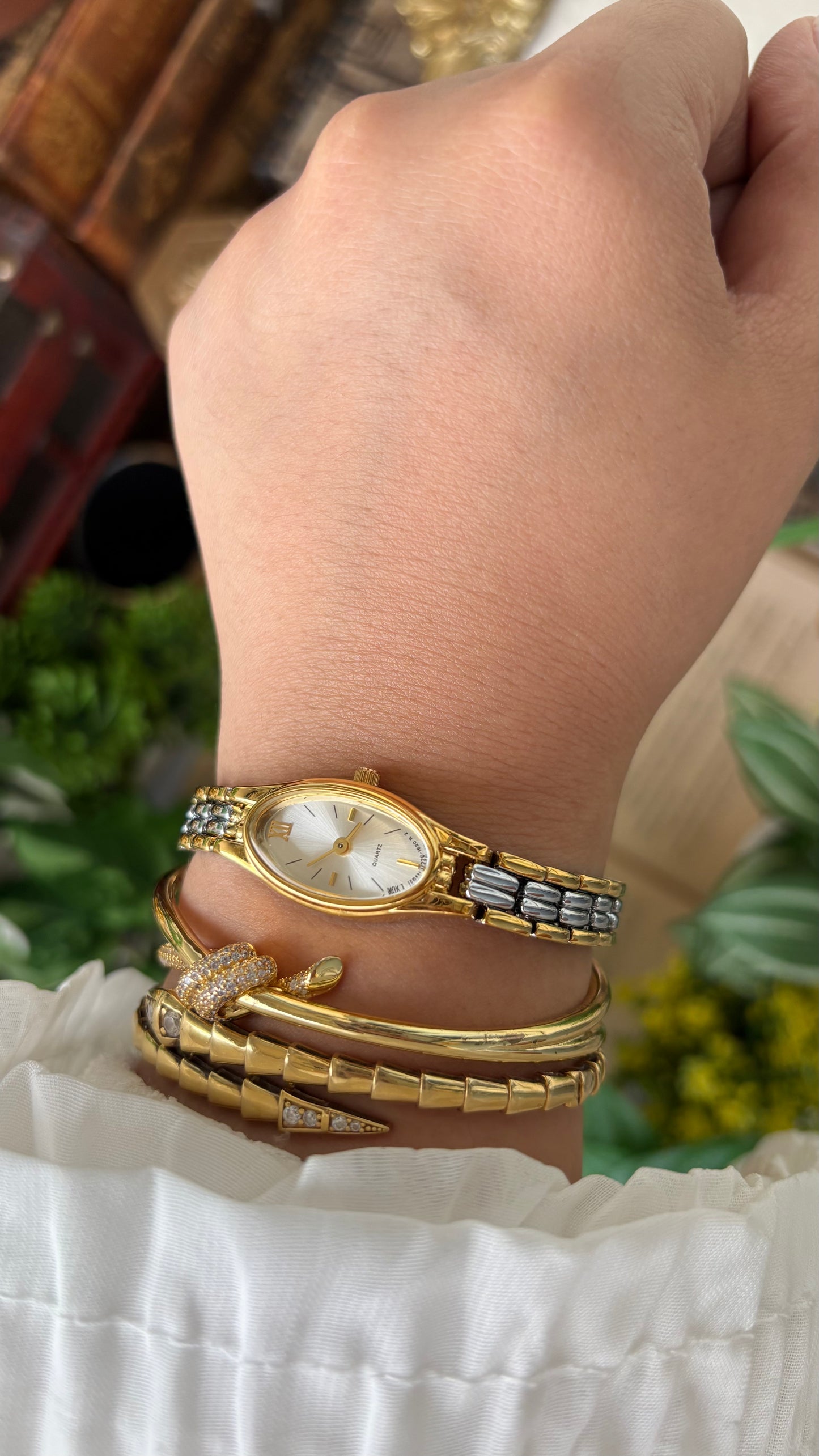 Extremely Rare Vintage Omedly Watch in Two-Tone Slim Oval Dial Seiko Inspired Quartz