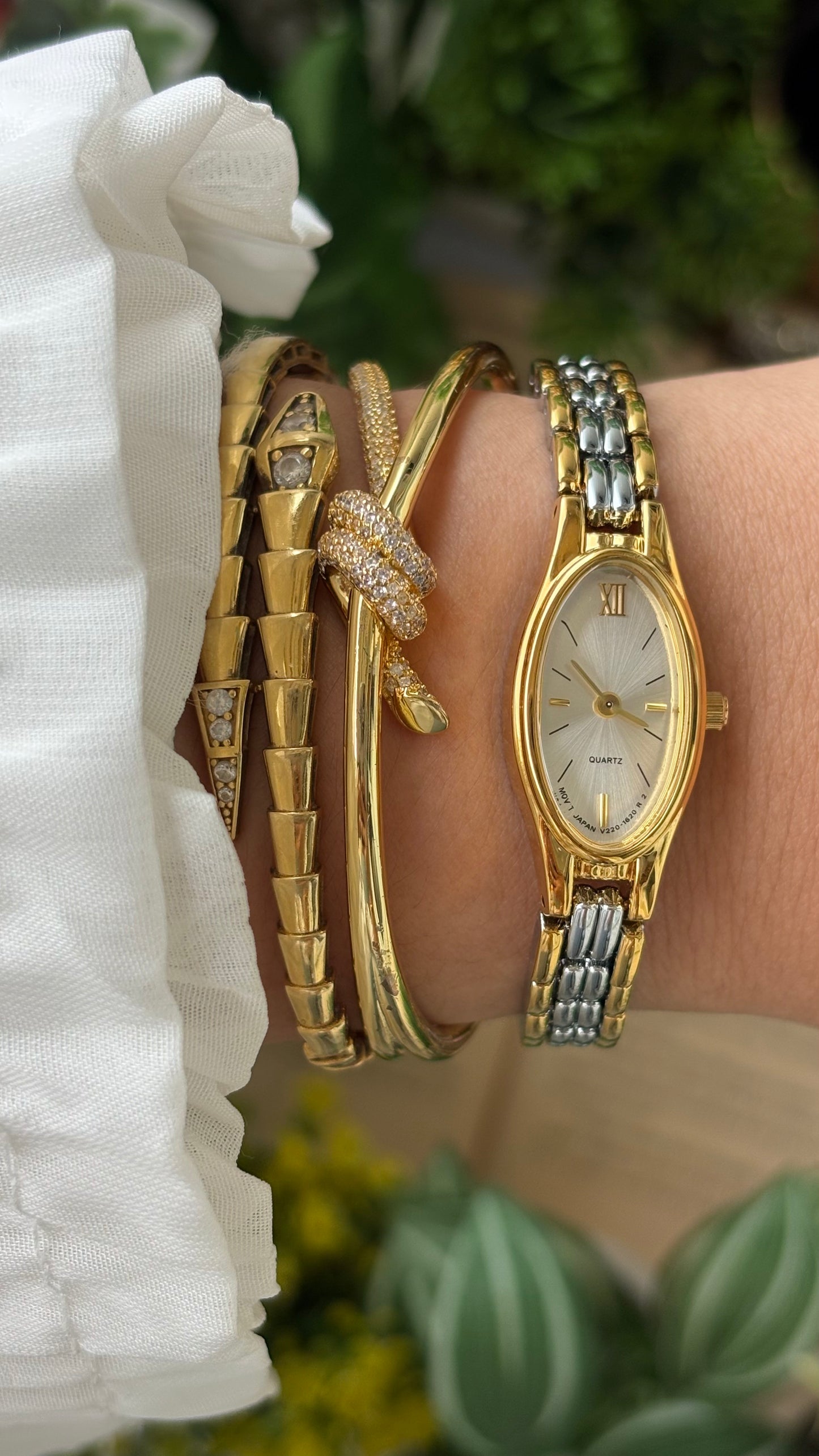 Extremely Rare Vintage Omedly Watch in Two-Tone Slim Oval Dial Seiko Inspired Quartz