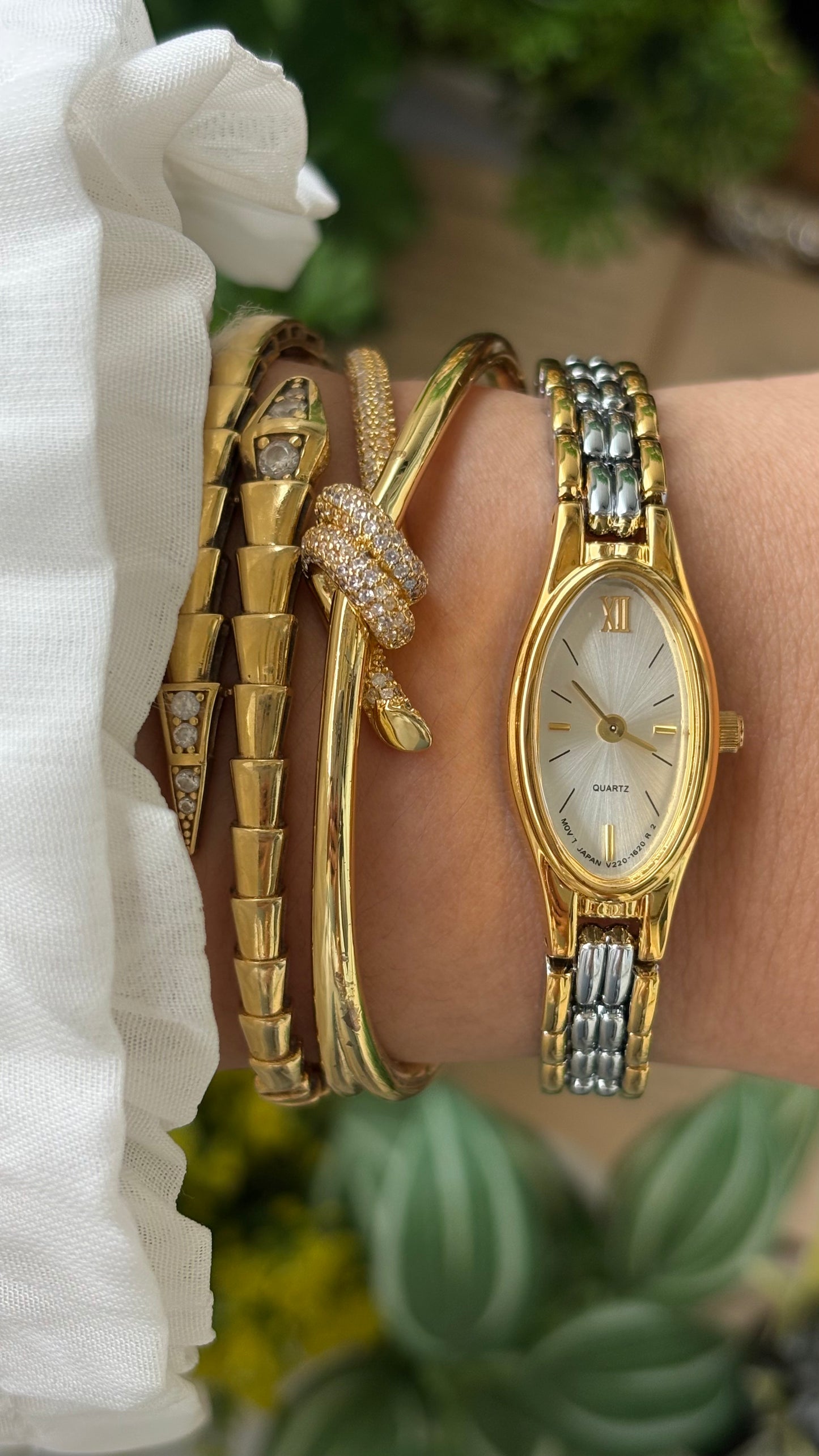 Extremely Rare Vintage Omedly Watch in Two-Tone Slim Oval Dial Seiko Inspired Quartz