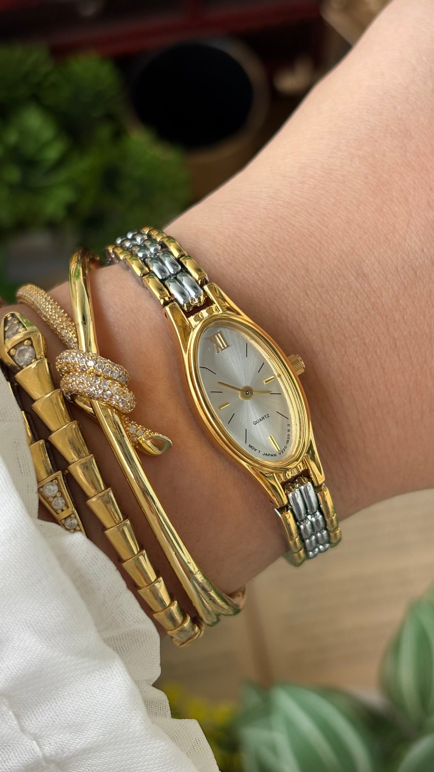 Extremely Rare Vintage Omedly Watch in Two-Tone Slim Oval Dial Seiko Inspired Quartz