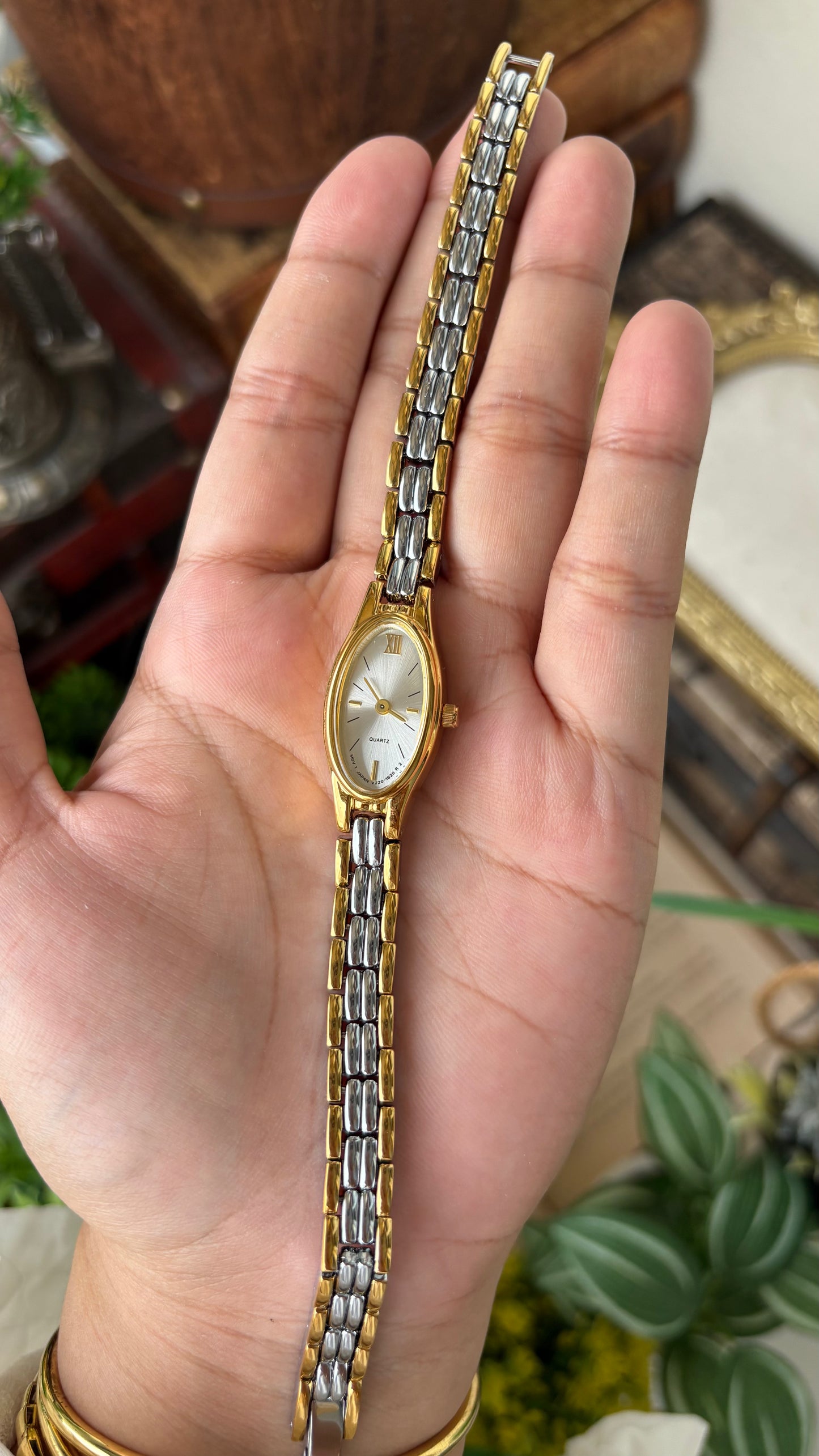 Extremely Rare Vintage Omedly Watch in Two-Tone Slim Oval Dial Seiko Inspired Quartz