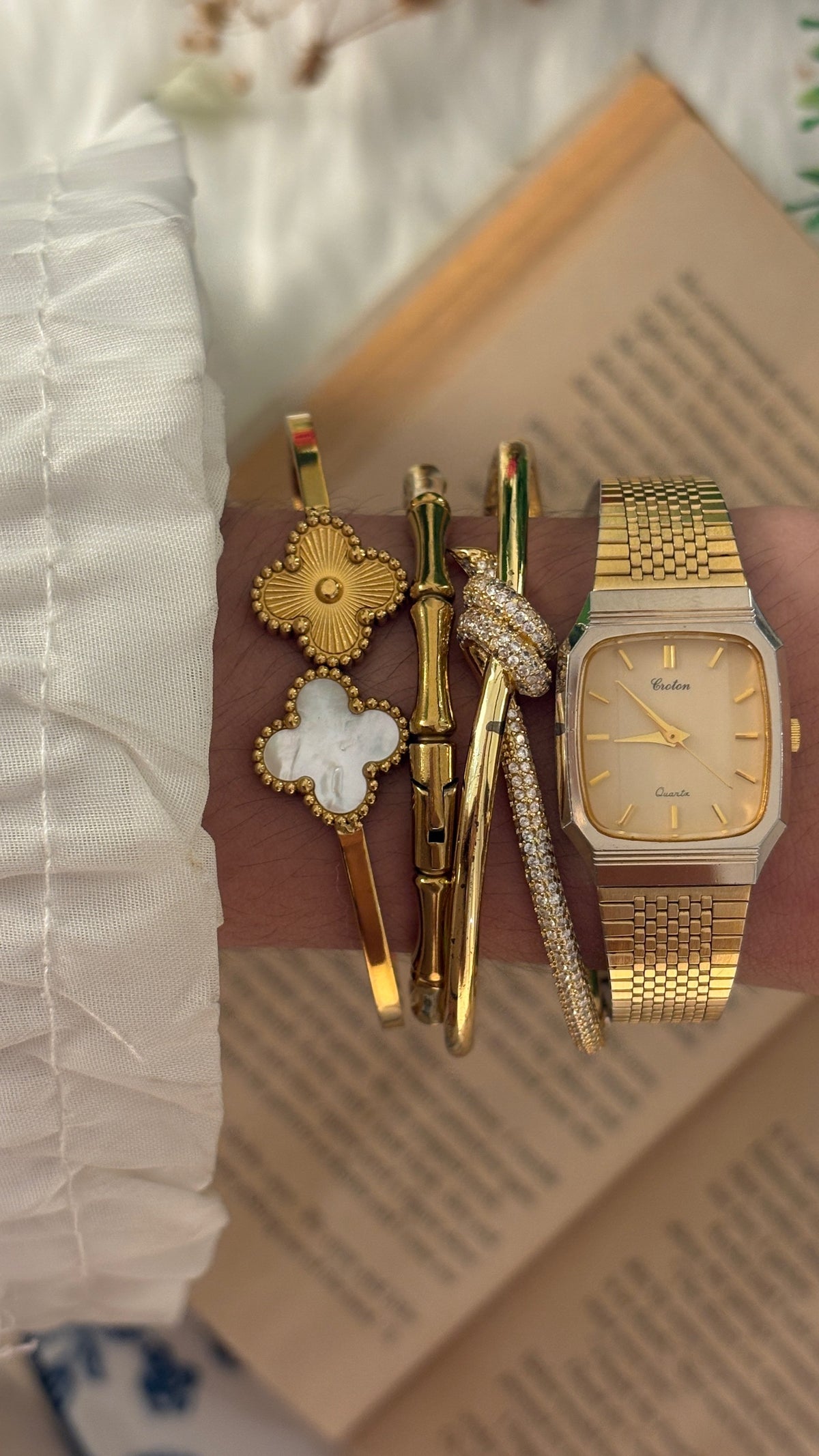 Vintage Croton Tank Watch in Gold Tone Quartz