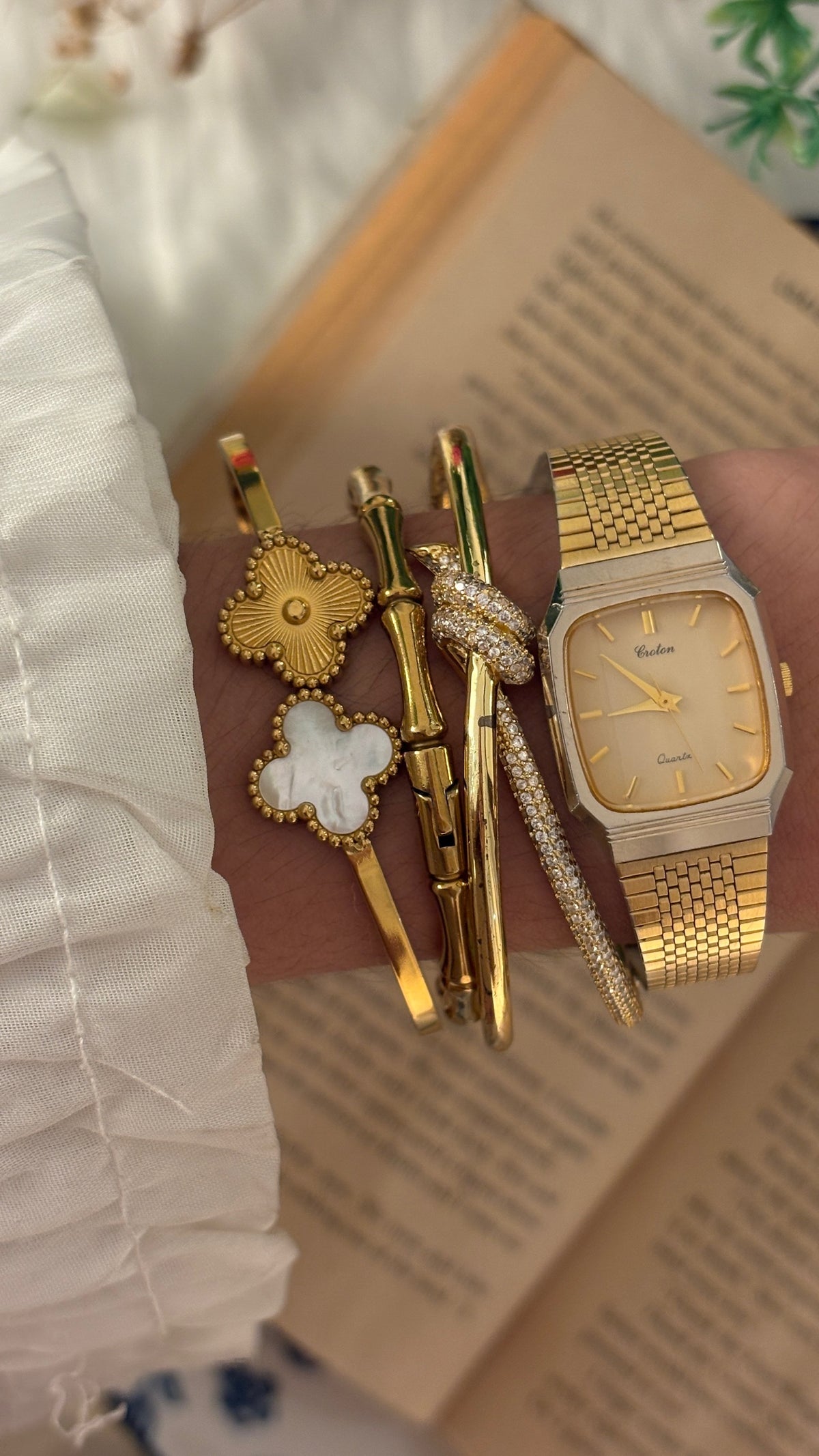 Vintage Croton Tank Watch in Gold Tone Quartz