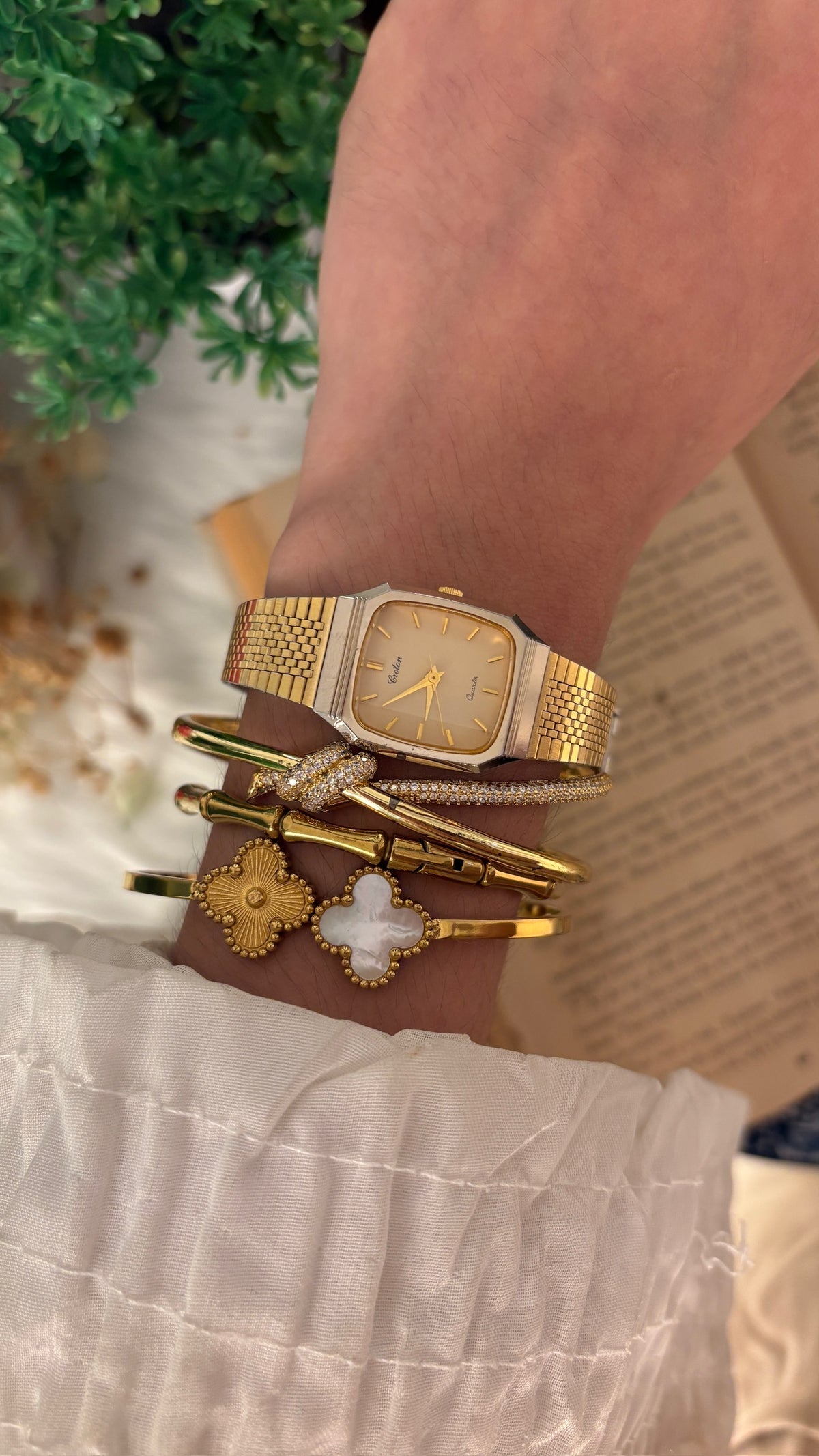 Vintage Croton Tank Watch in Gold Tone Quartz