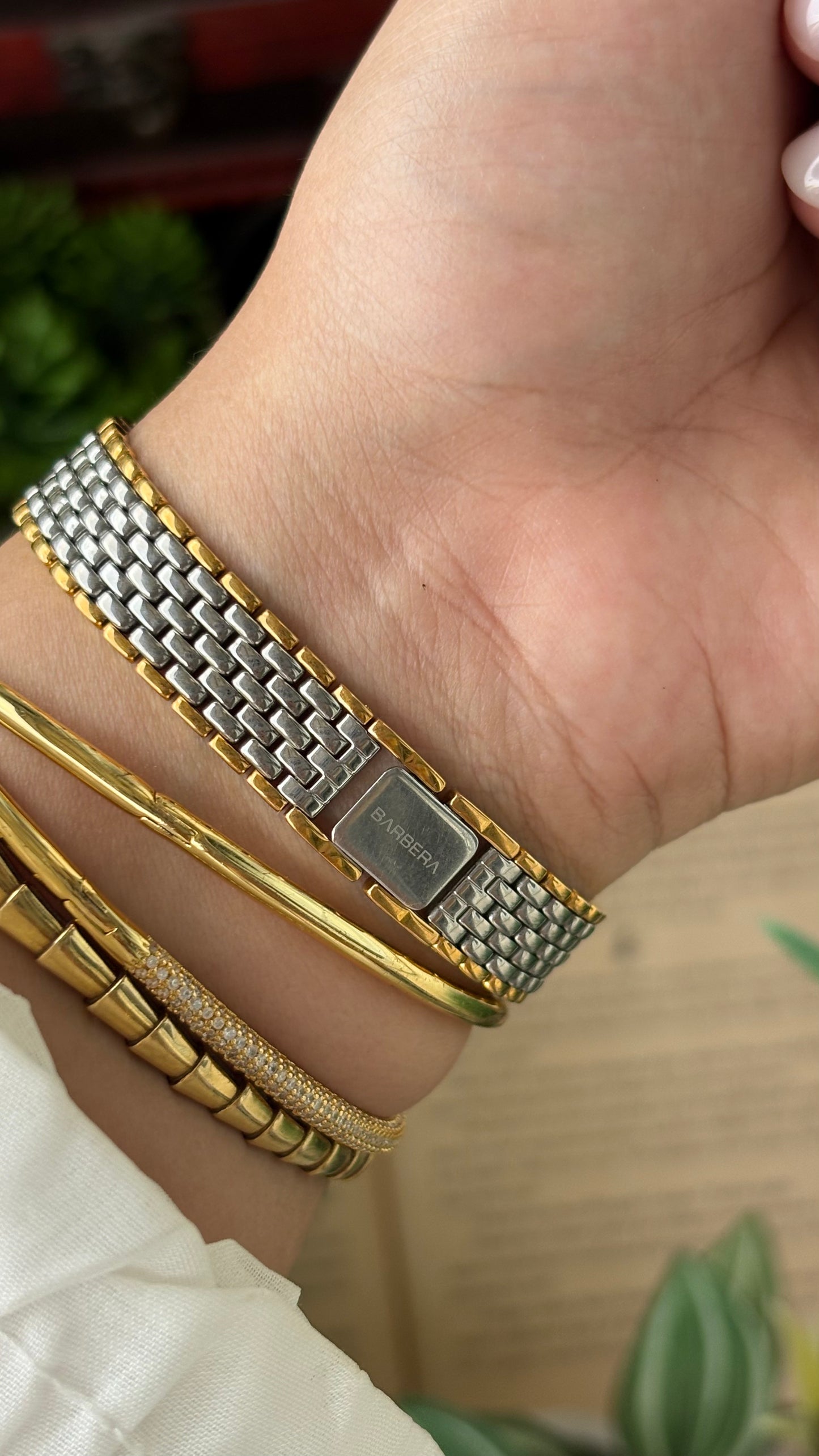 Extremely Rare Barbera Sapphire Crystal Watch in Two-Tone Omega Inspired Quartz