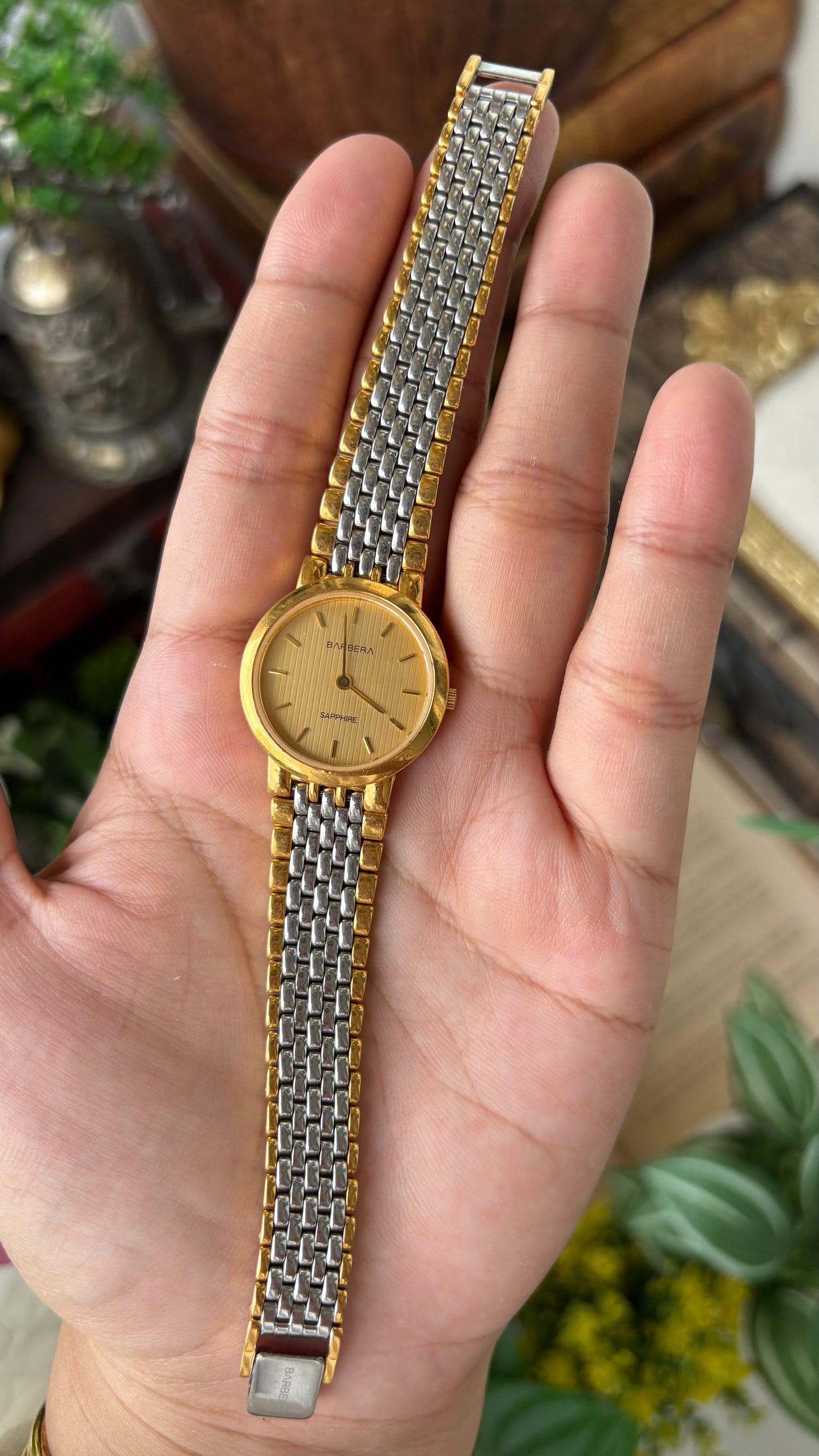 Extremely Rare Barbera Sapphire Crystal Watch in Two-Tone Omega Inspired Quartz