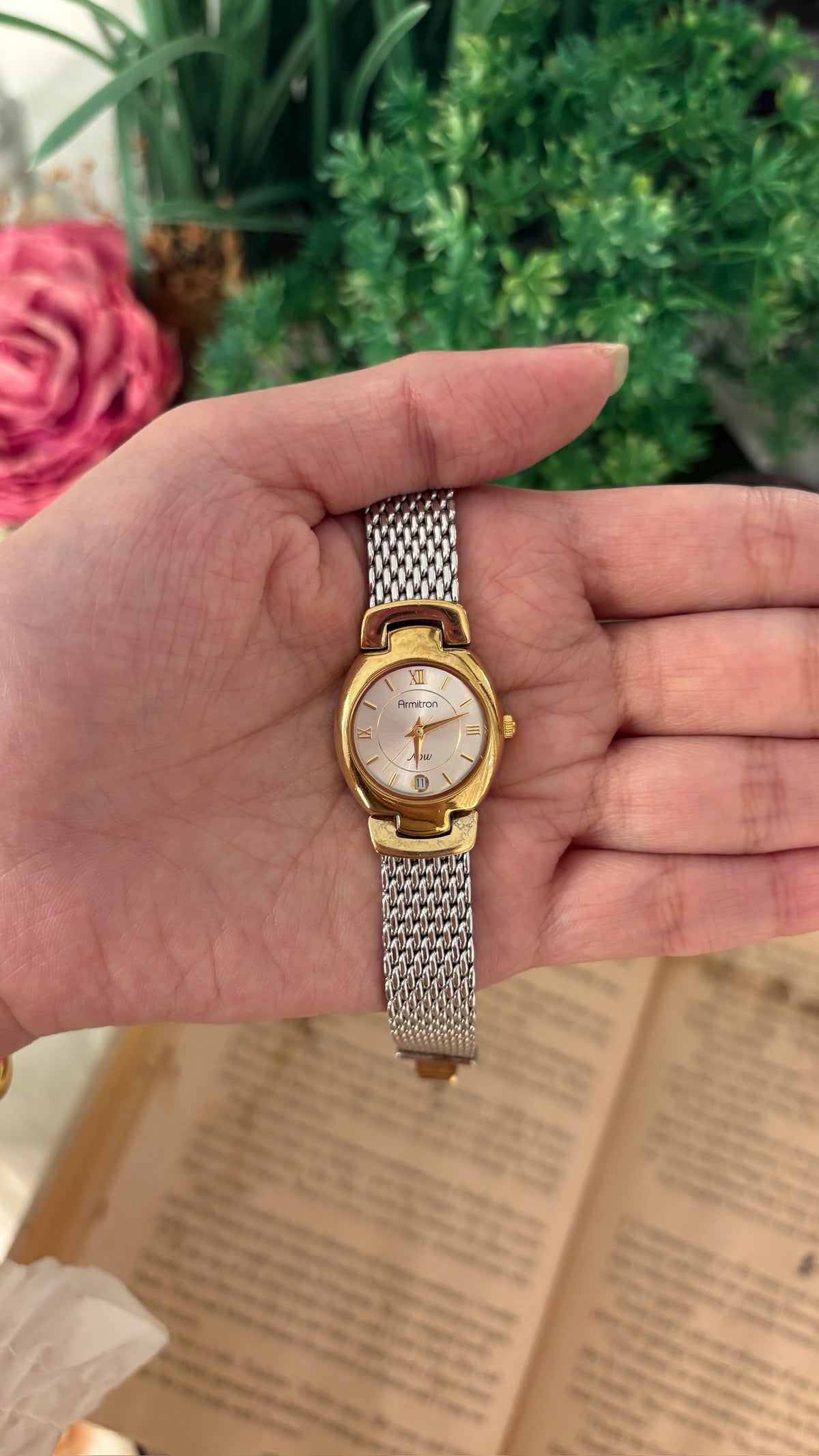 Rare Vintage Armitron Now Mesh Watch in Two-Tone Quartz