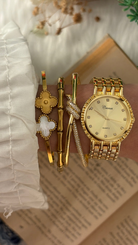 Vintage Cronos Mens Dress Watch in Gold Tone Quartz