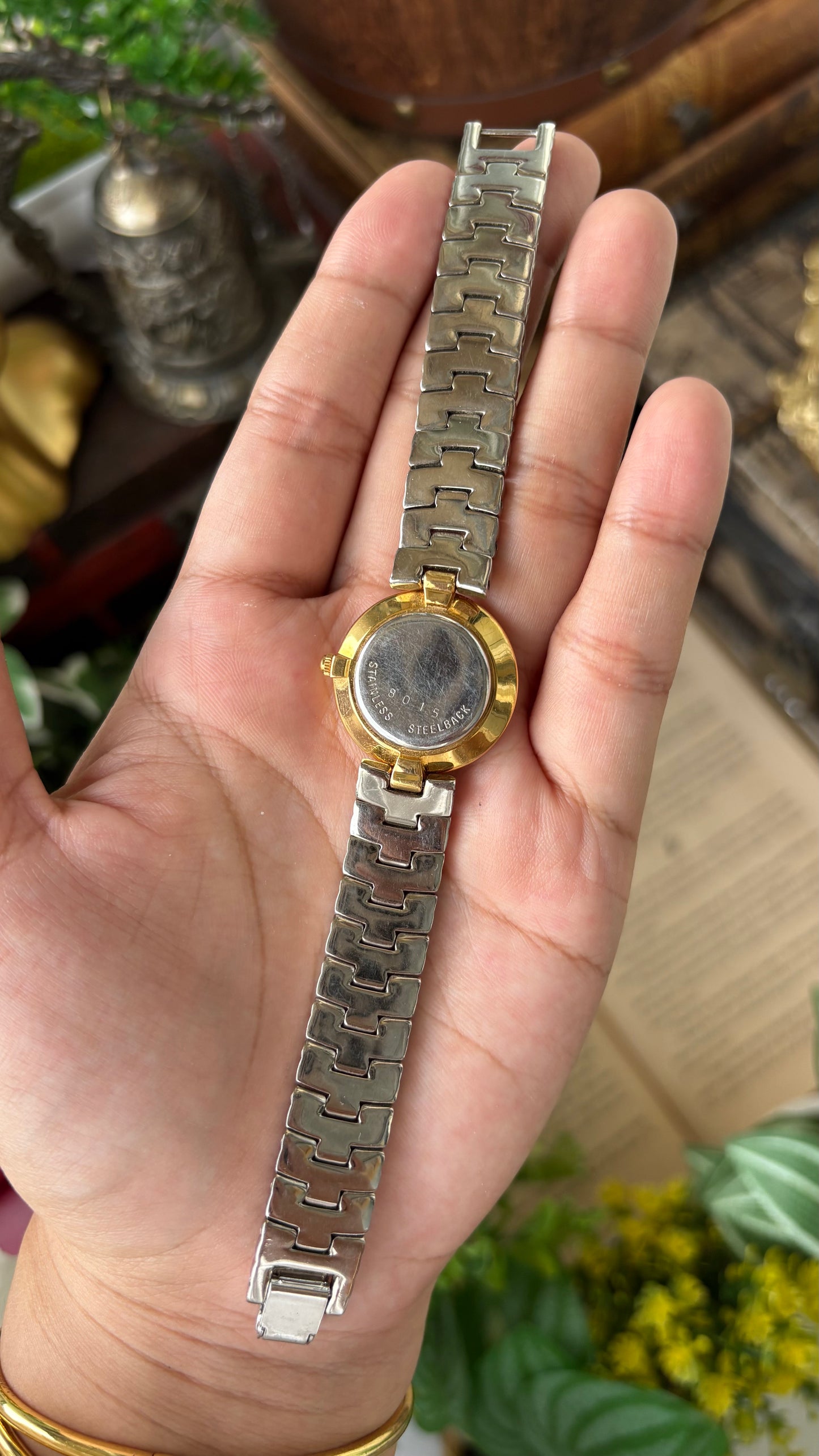 Vintage Mario Valentino Swiss Watch in Two-Tone Silver Dial Quartz