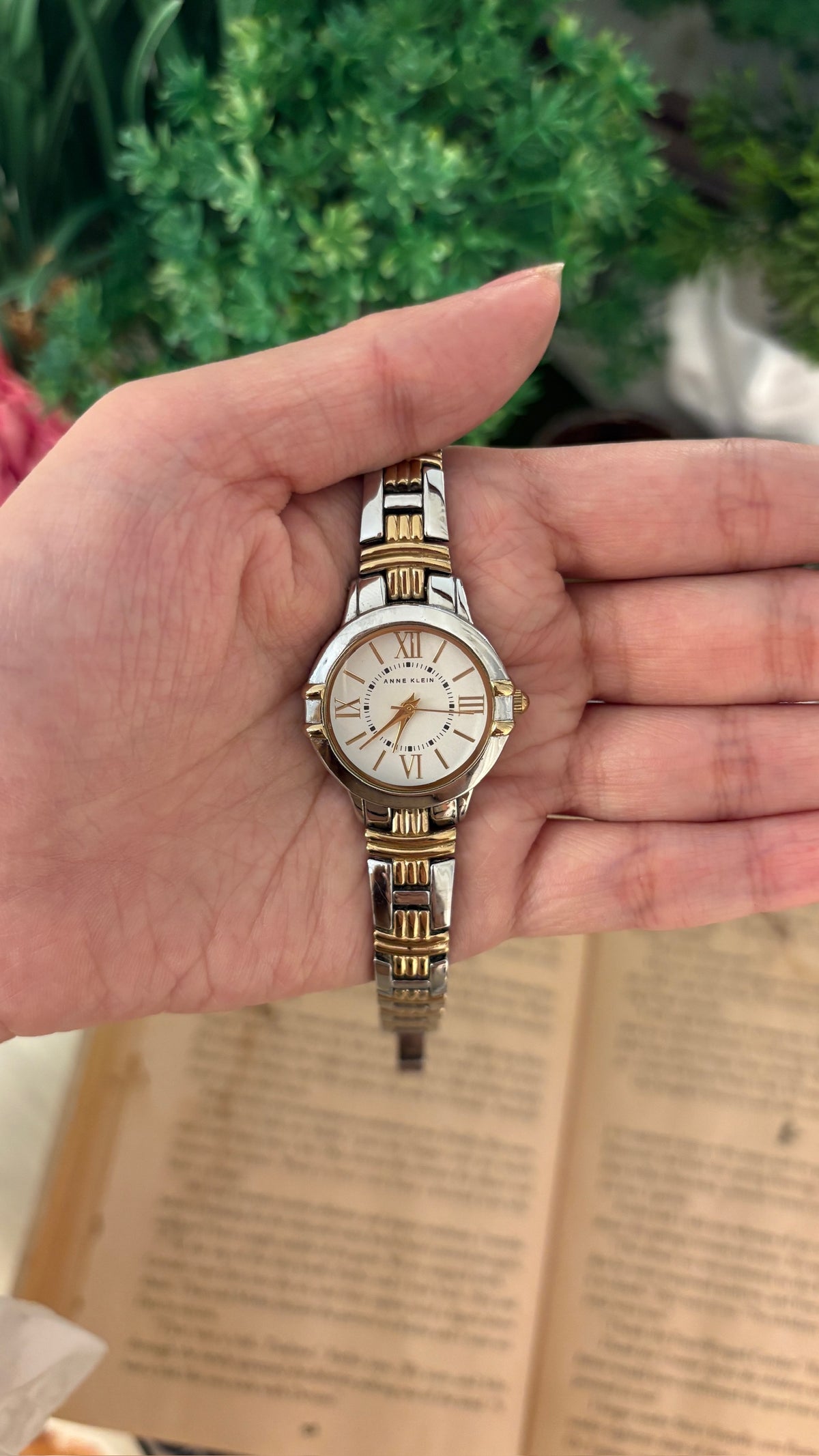 Vintage Anne Klein Gold Accent Classic Watch in Two-Tone Quartz