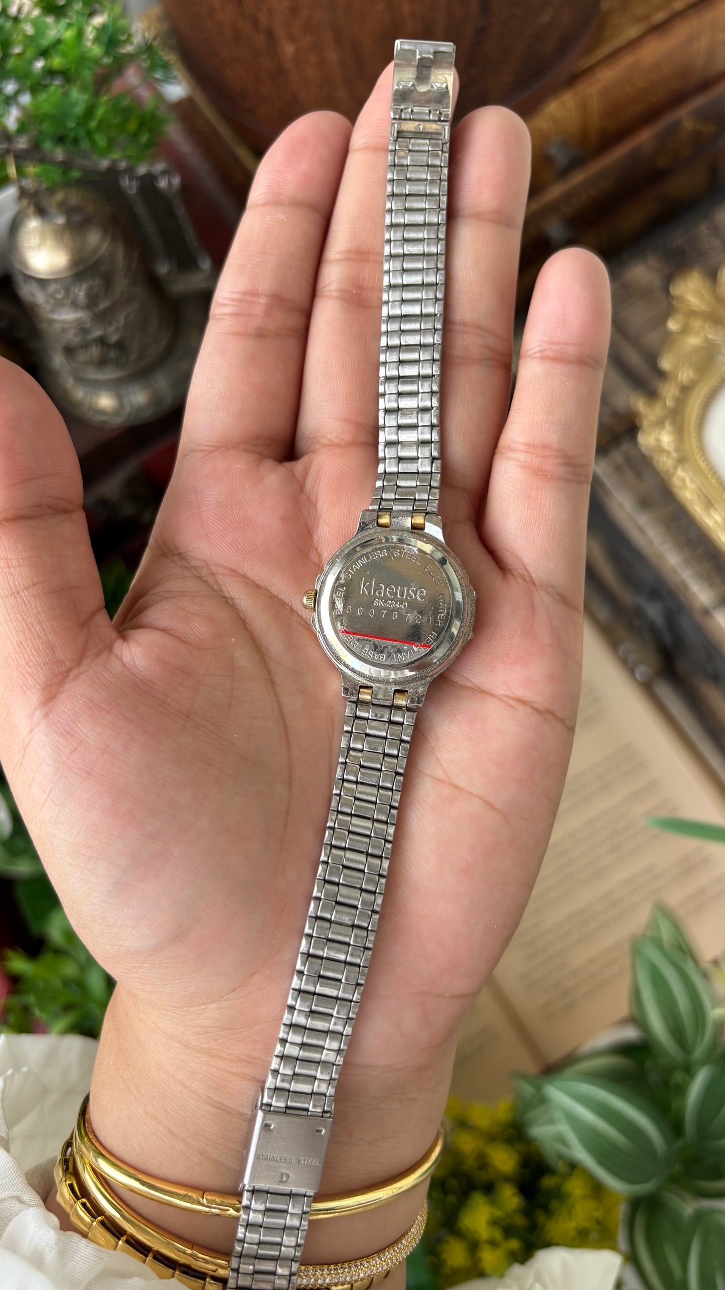 Vintage Klaeuse Watch in Two-Tone Black Minimalist Dial Quartz