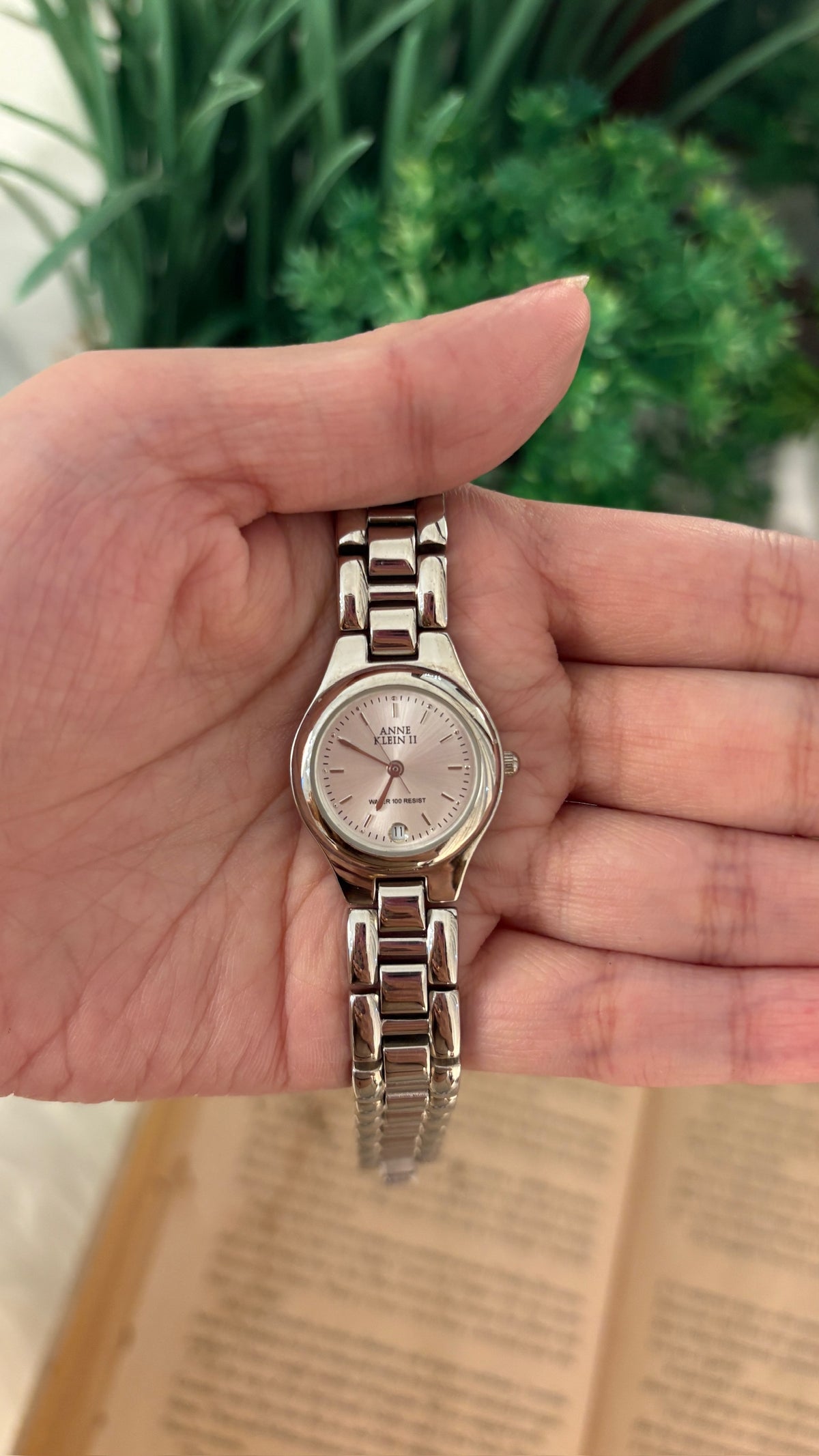 Vintage Anne Klein Date Window Watch in Silver Tone Quartz