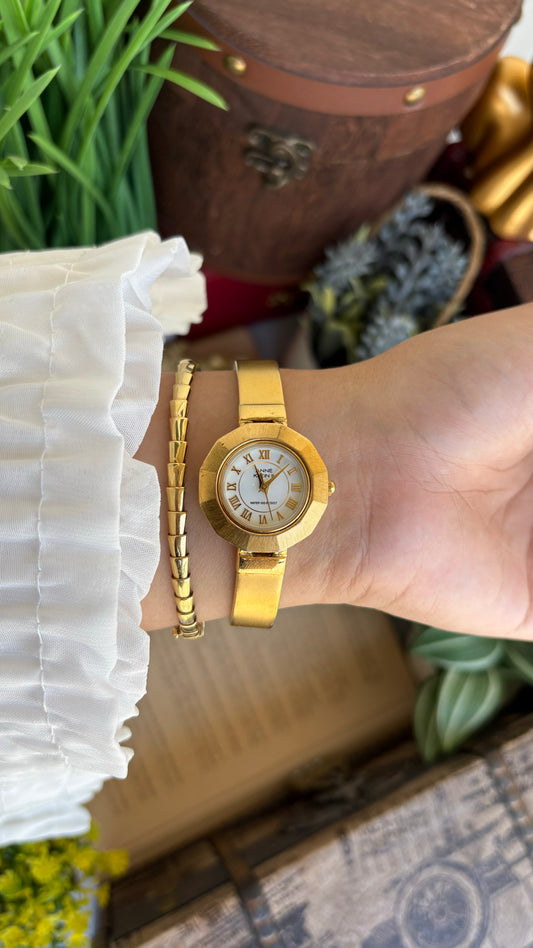 Vintage Anne Klein II Watch in Gold Tone Roman Dial