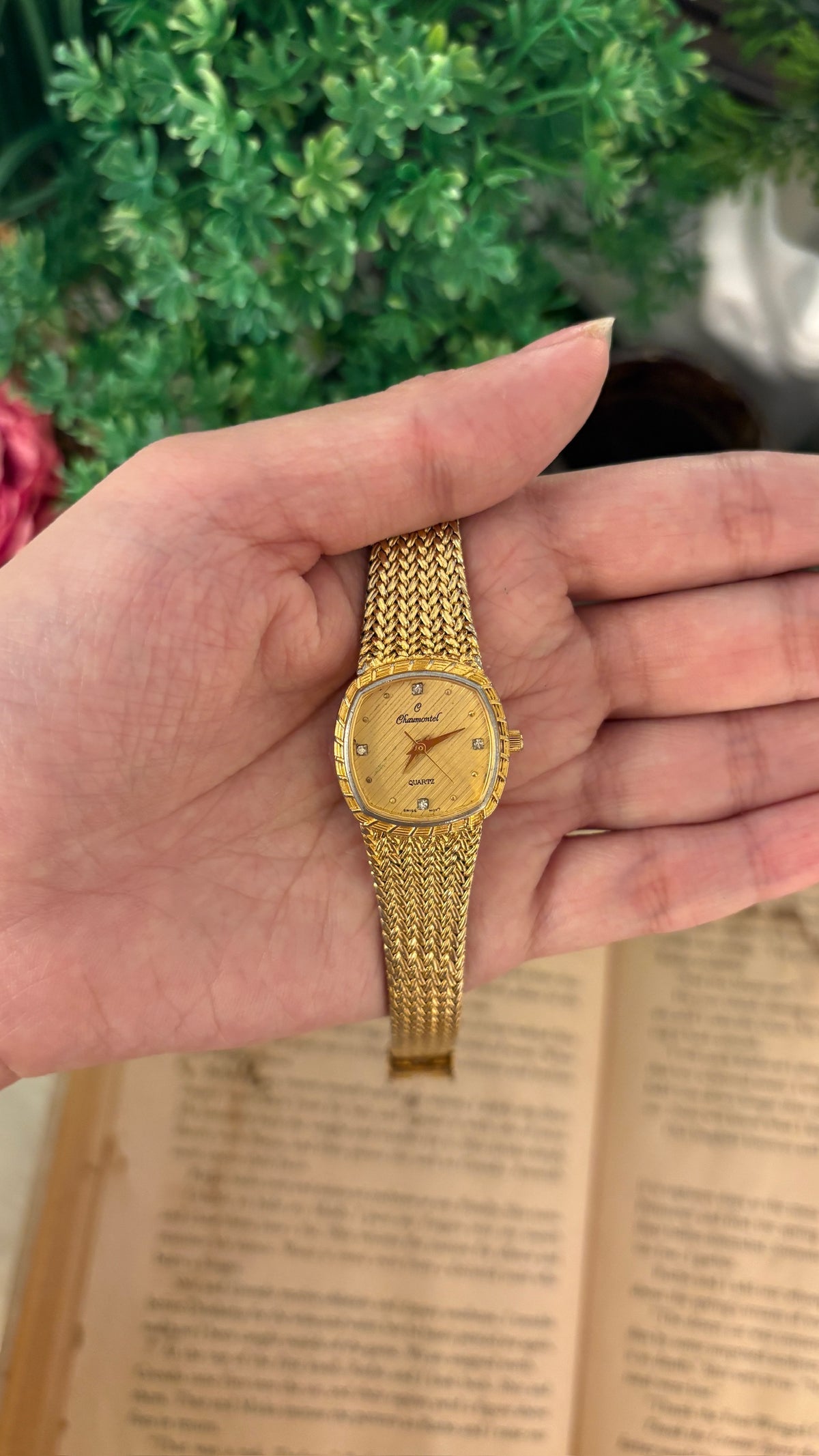Rare Vintage Chaumontel Mesh Dress Watch in Gold Tone Quartz