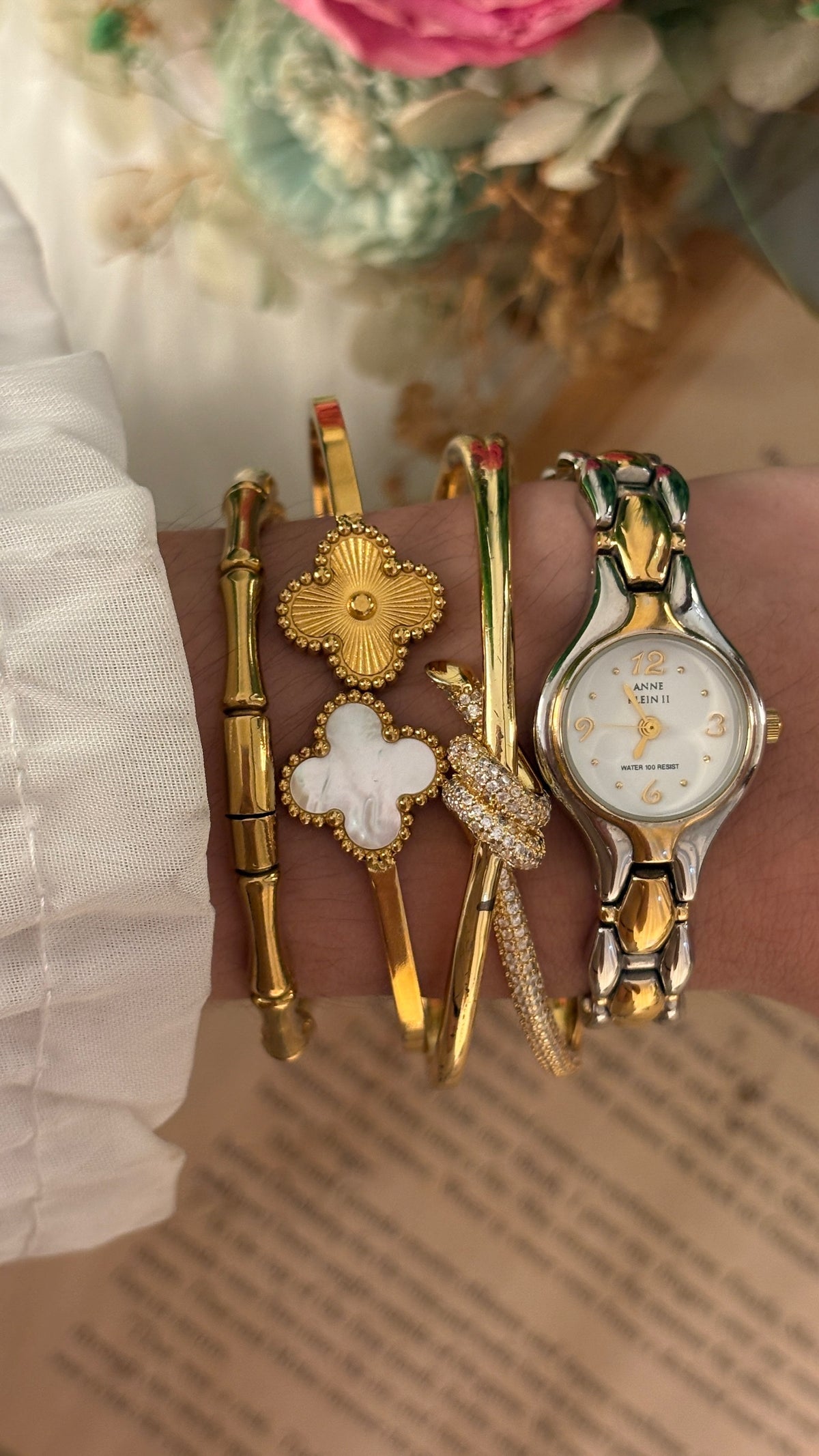 Rare Vintage Anne Klein II Minimalist Classic Watch in Two-Tone Quartz