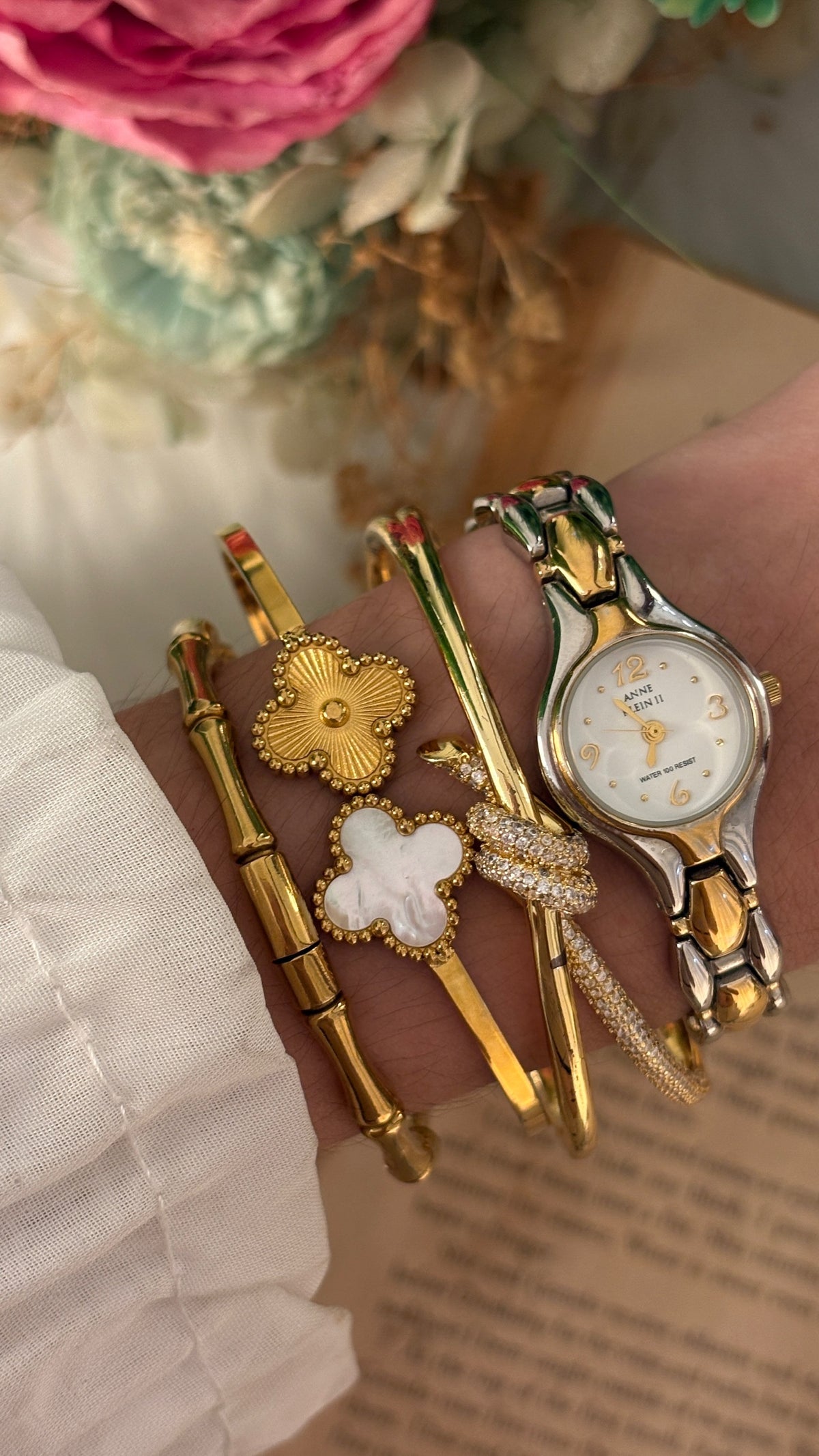 Rare Vintage Anne Klein II Minimalist Classic Watch in Two-Tone Quartz
