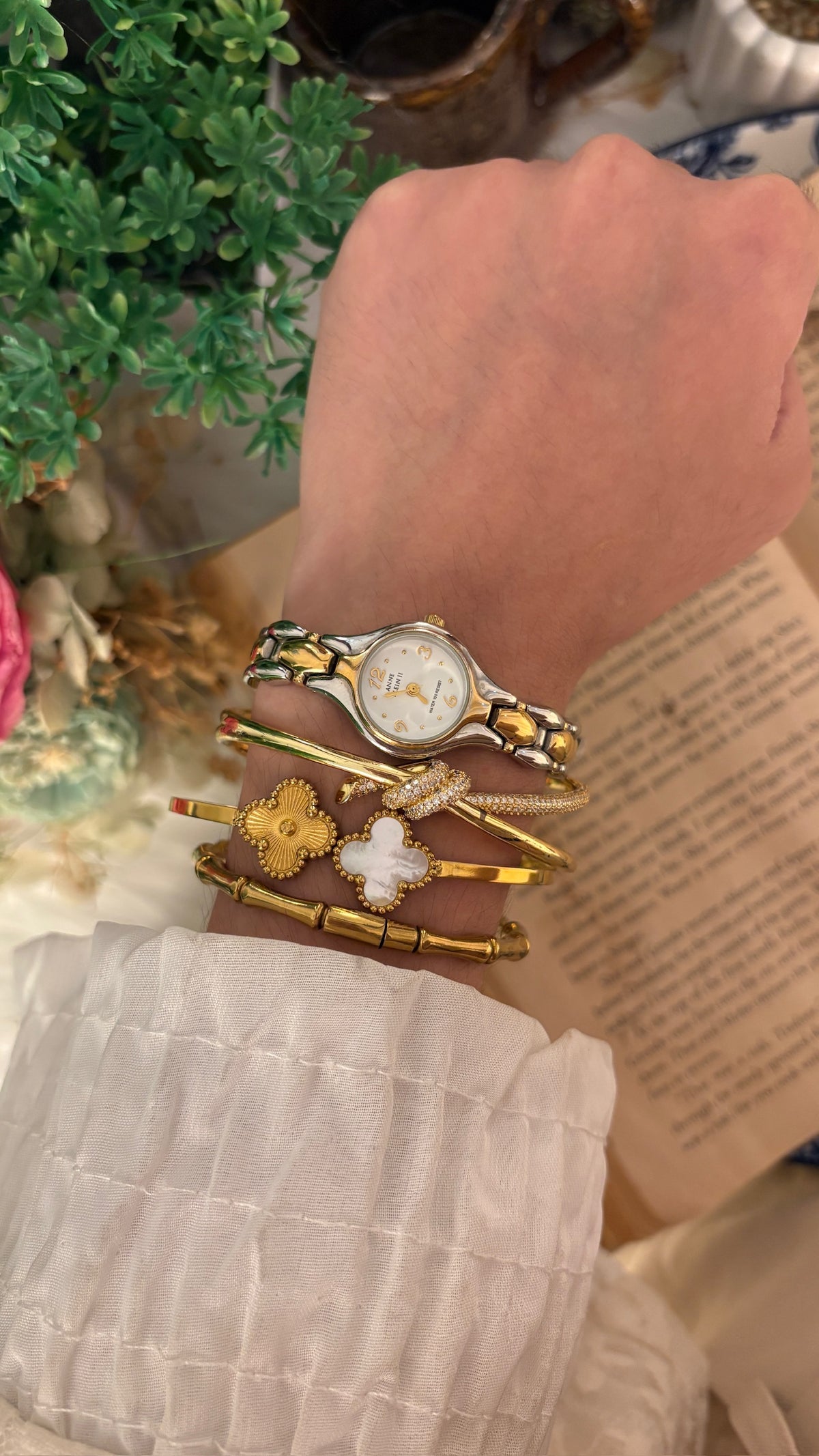 Rare Vintage Anne Klein II Minimalist Classic Watch in Two-Tone Quartz