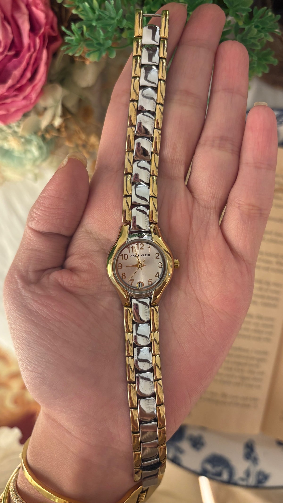 Vintage Anne Klein Date Window Watch in Two-Tone Quartz