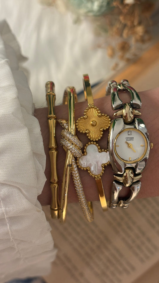 Extremely Rare Dainty Vintage Citizen Embedded Dial Watch in Two-Tone Quartz