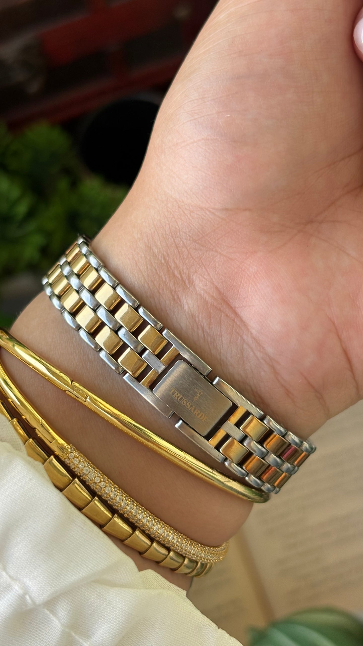 Rare Vintage Trussardi Milano Chrono Watch in Two-Tone Japan Quartz