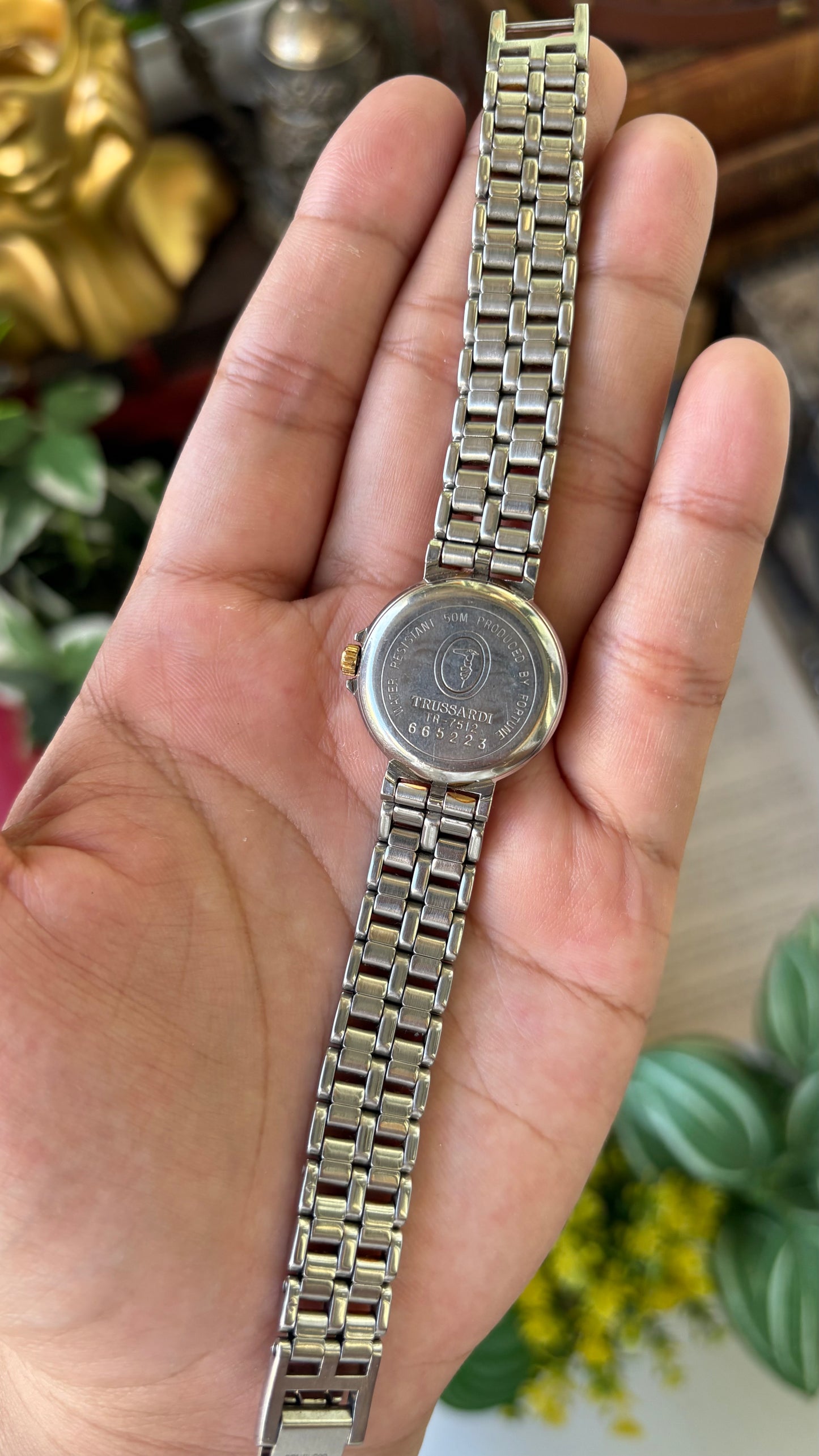 Rare Vintage Trussardi Milano Chrono Watch in Two-Tone Japan Quartz