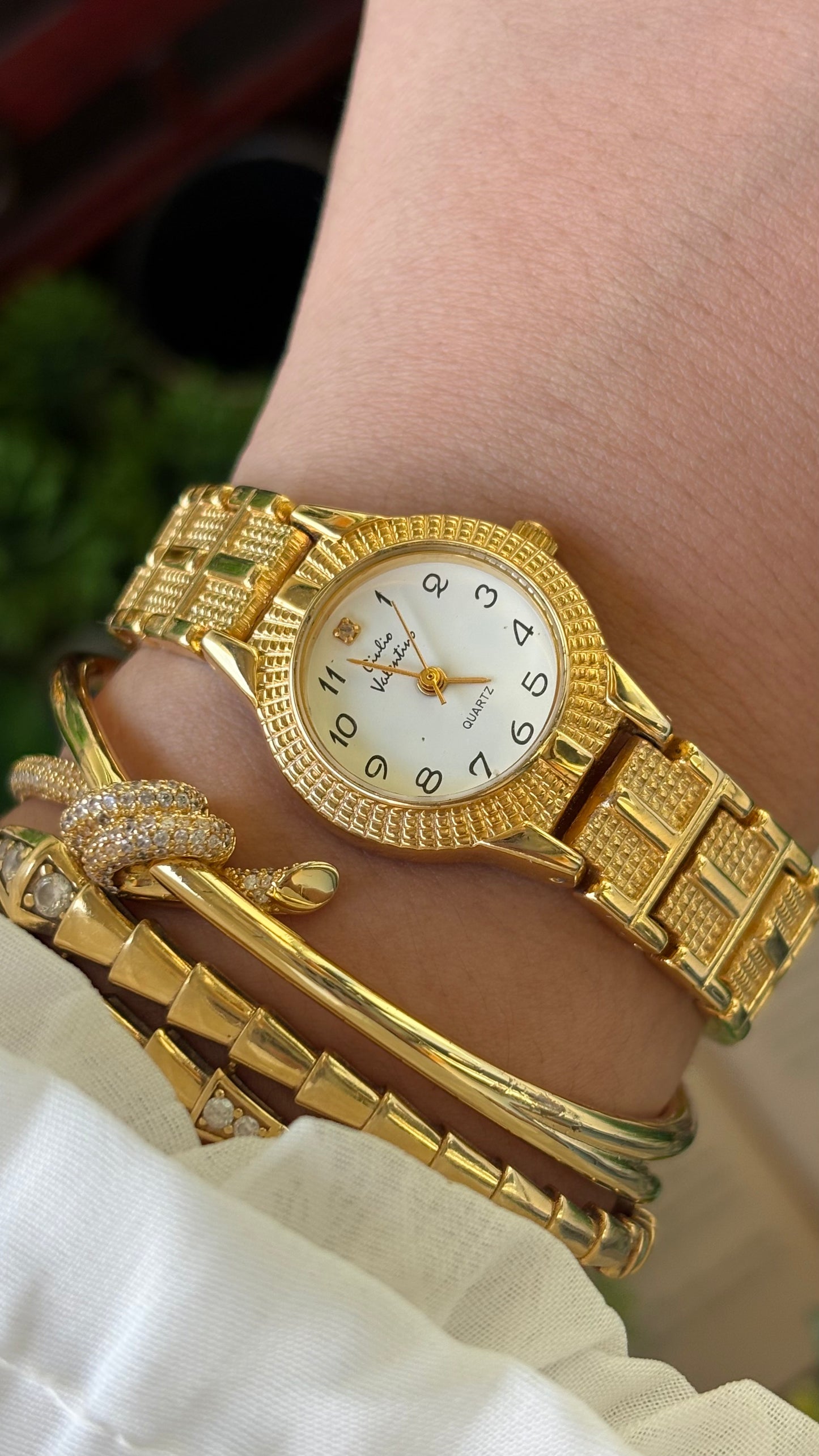 Vintage Giulio Valentino Watch in Gold Tone Quartz